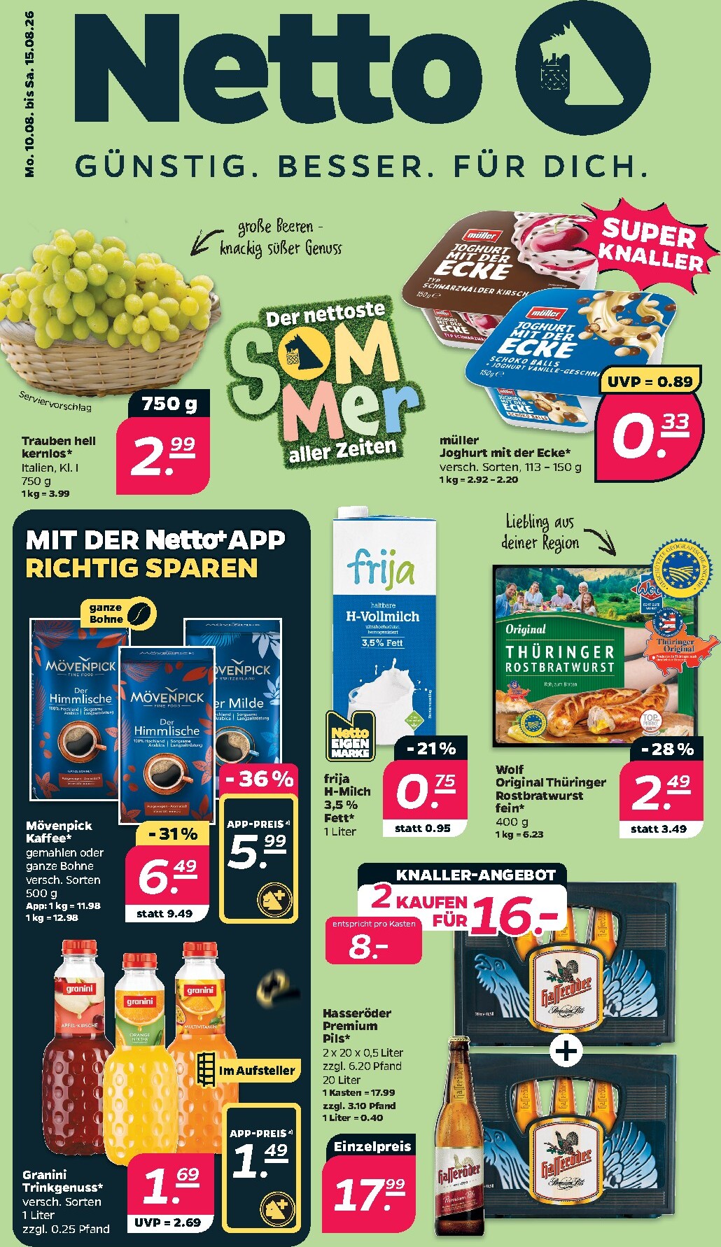 netto - Netto Prospekt nächste Woche – von Montag 10.08.2026 bis Samstag 15.08.2026