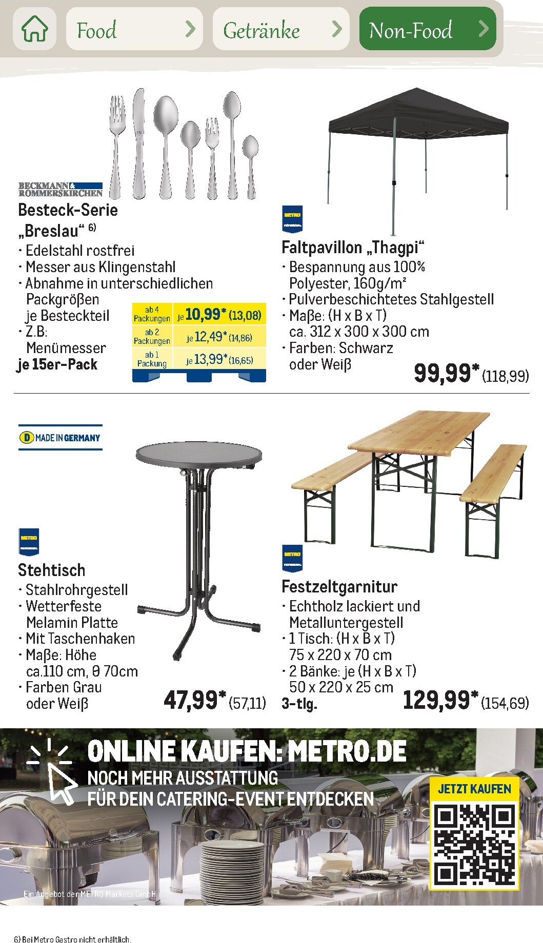 metro - Metro - Saisonkatalog Outdoor Dining Prospekt nächste Woche – von Montag 01.06.2026 bis Freitag 31.07.2026 - page: 91