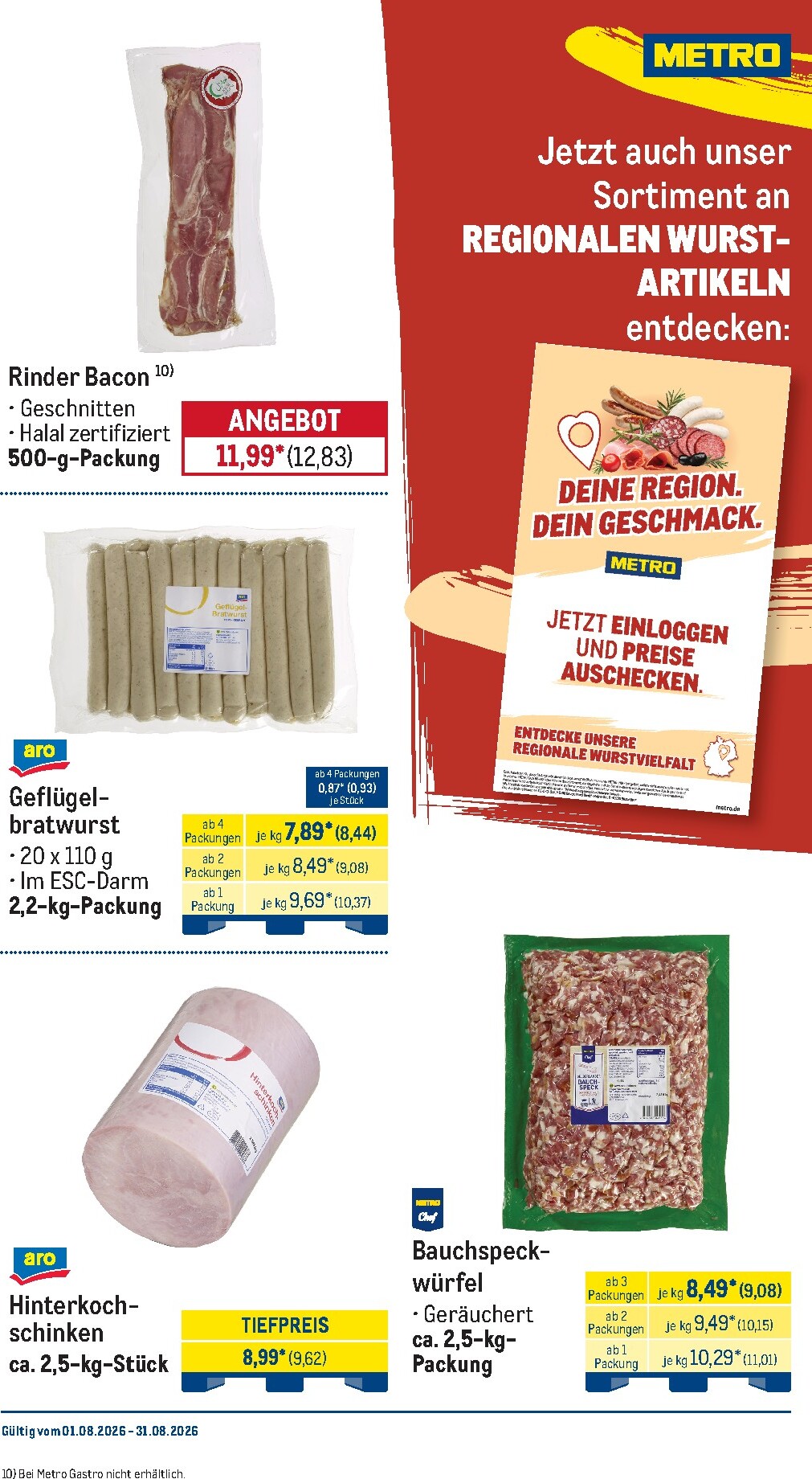 metro - Metro - Monats-Menü Prospekt nächste Woche – von Samstag 01.08.2026 bis Montag 31.08.2026 - page: 18
