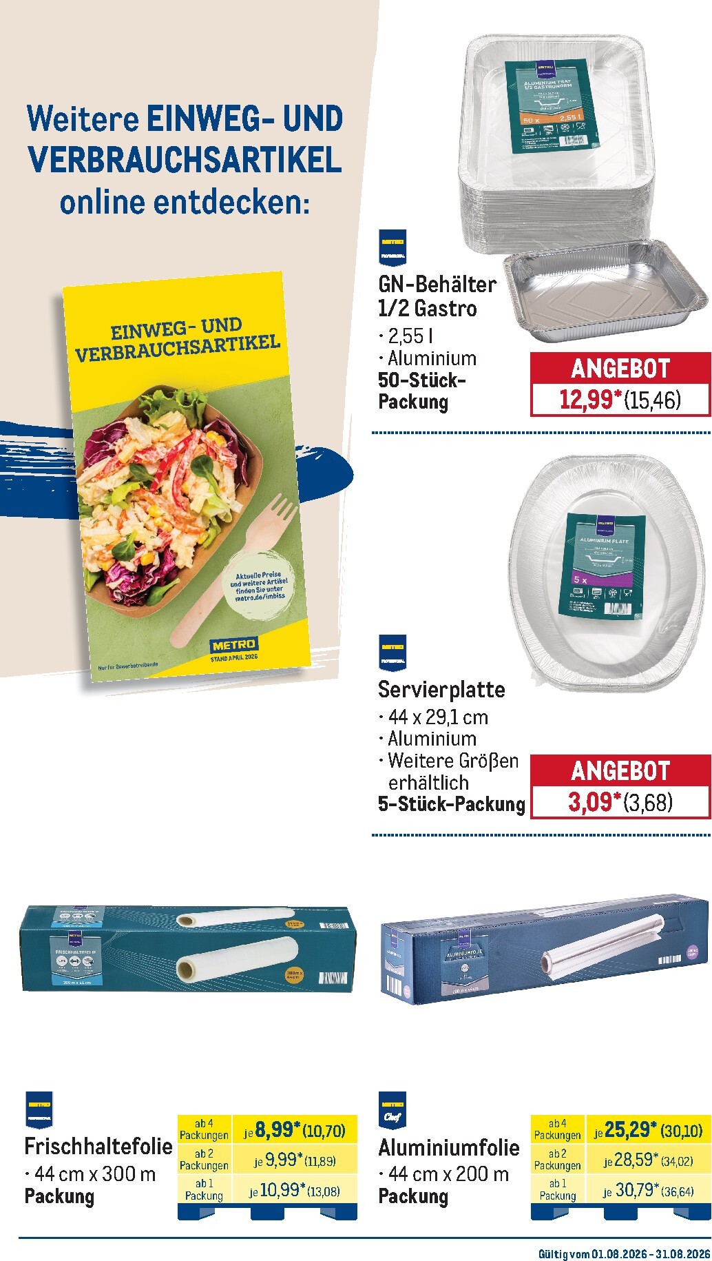 metro - Metro - Monats-Menü Prospekt nächste Woche – von Samstag 01.08.2026 bis Montag 31.08.2026 - page: 33