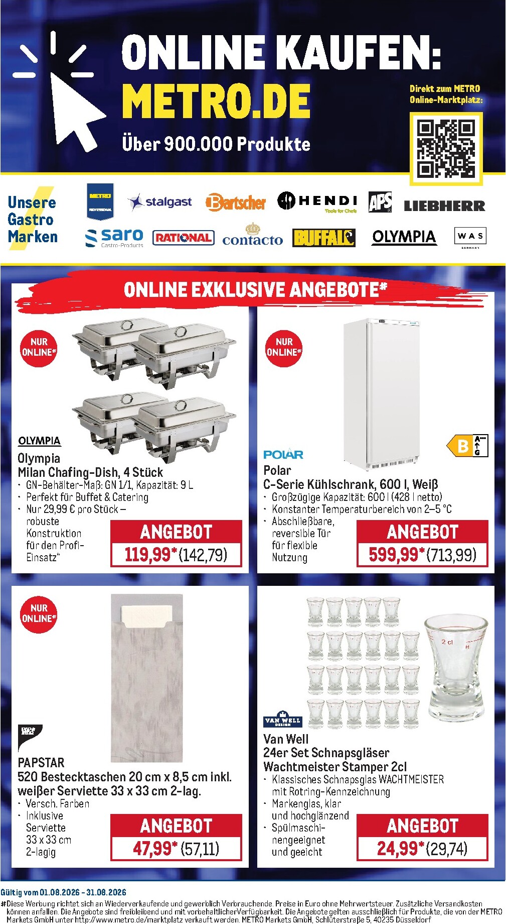 metro - Metro - Monats-Menü Prospekt nächste Woche – von Samstag 01.08.2026 bis Montag 31.08.2026 - page: 32