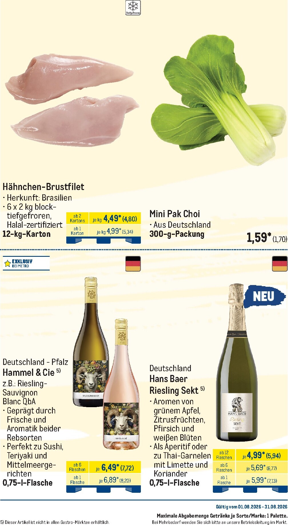 metro - Metro - Monats-Menü Prospekt nächste Woche – von Samstag 01.08.2026 bis Montag 31.08.2026 - page: 9