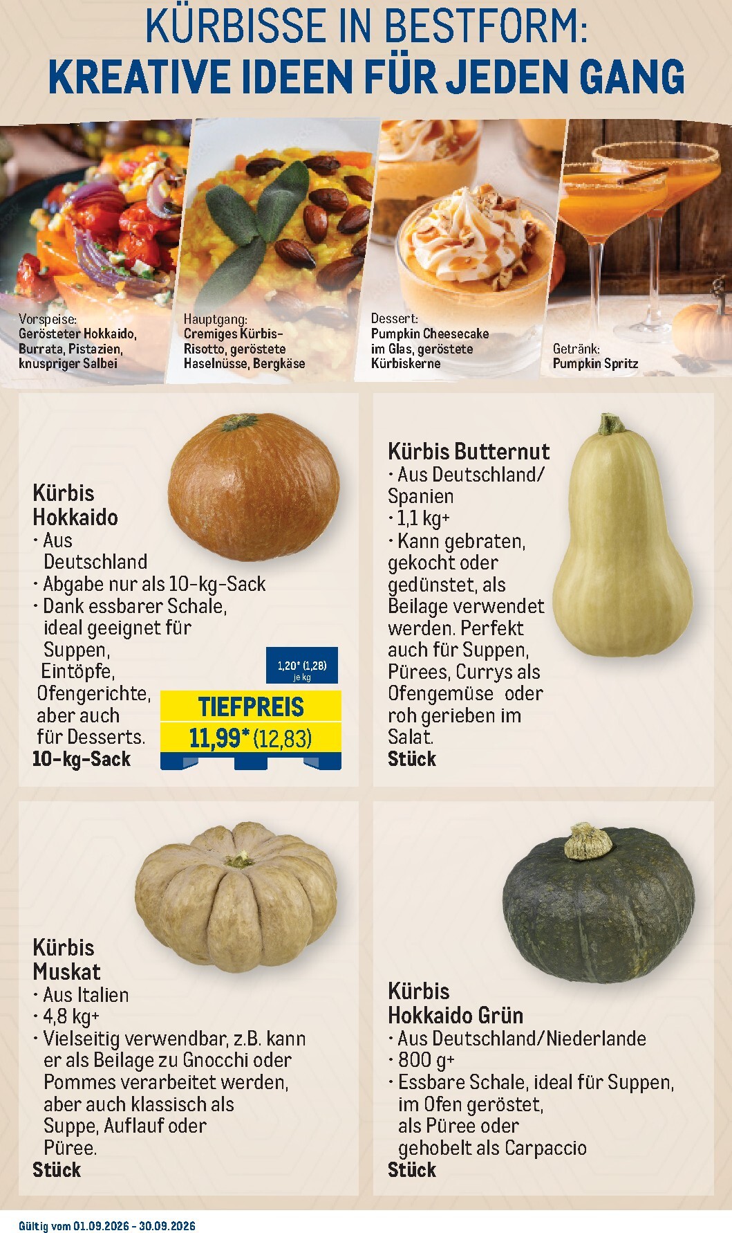 metro - Metro - Monats Menü Prospekt nächste Woche – von Dienstag 01.09.2026 bis Mittwoch 30.09.2026 - page: 12