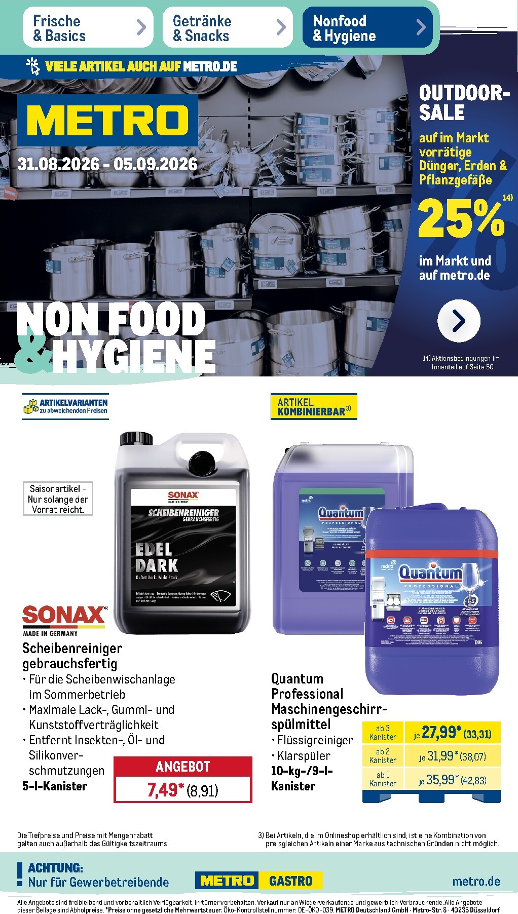 metro - Metro - NonFood Prospekt nächste Woche – von Montag 31.08.2026 bis Samstag 05.09.2026
