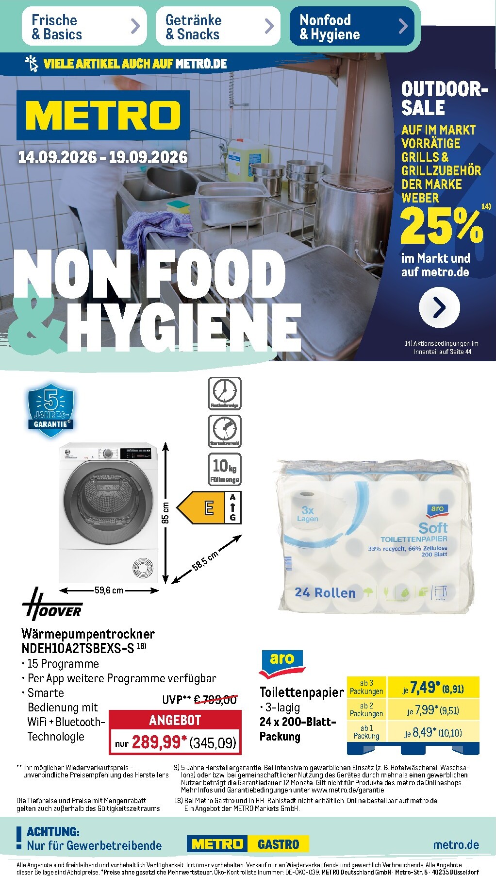 metro - Metro - NonFood Prospekt – von Montag 14.09.2026 bis Samstag 19.09.2026