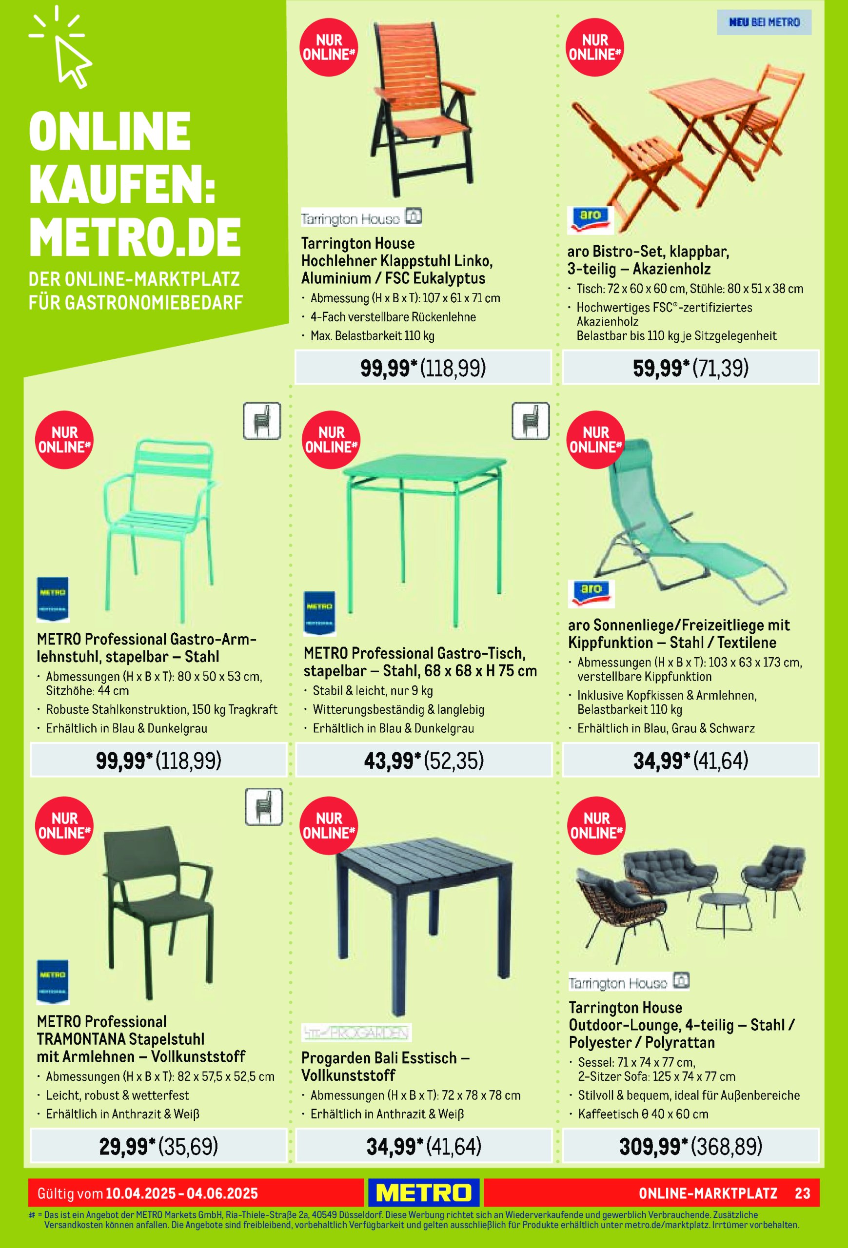 metro - Metro - Outdoor und Grill-Prospekt gültig von 10.04. bis 04.06. - page: 23 metro - Metro - Outdoor und Grill-Prospekt gültig von 10.04. bis 04.06. - page: 23