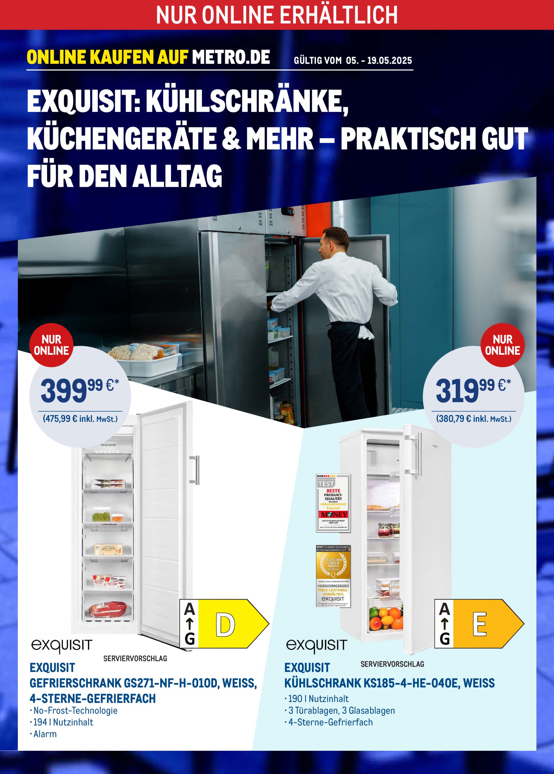 metro - Metro - Online: Zuverlässige Elektrogeräte-Prospekt gültig von 05.05. bis 19.05.