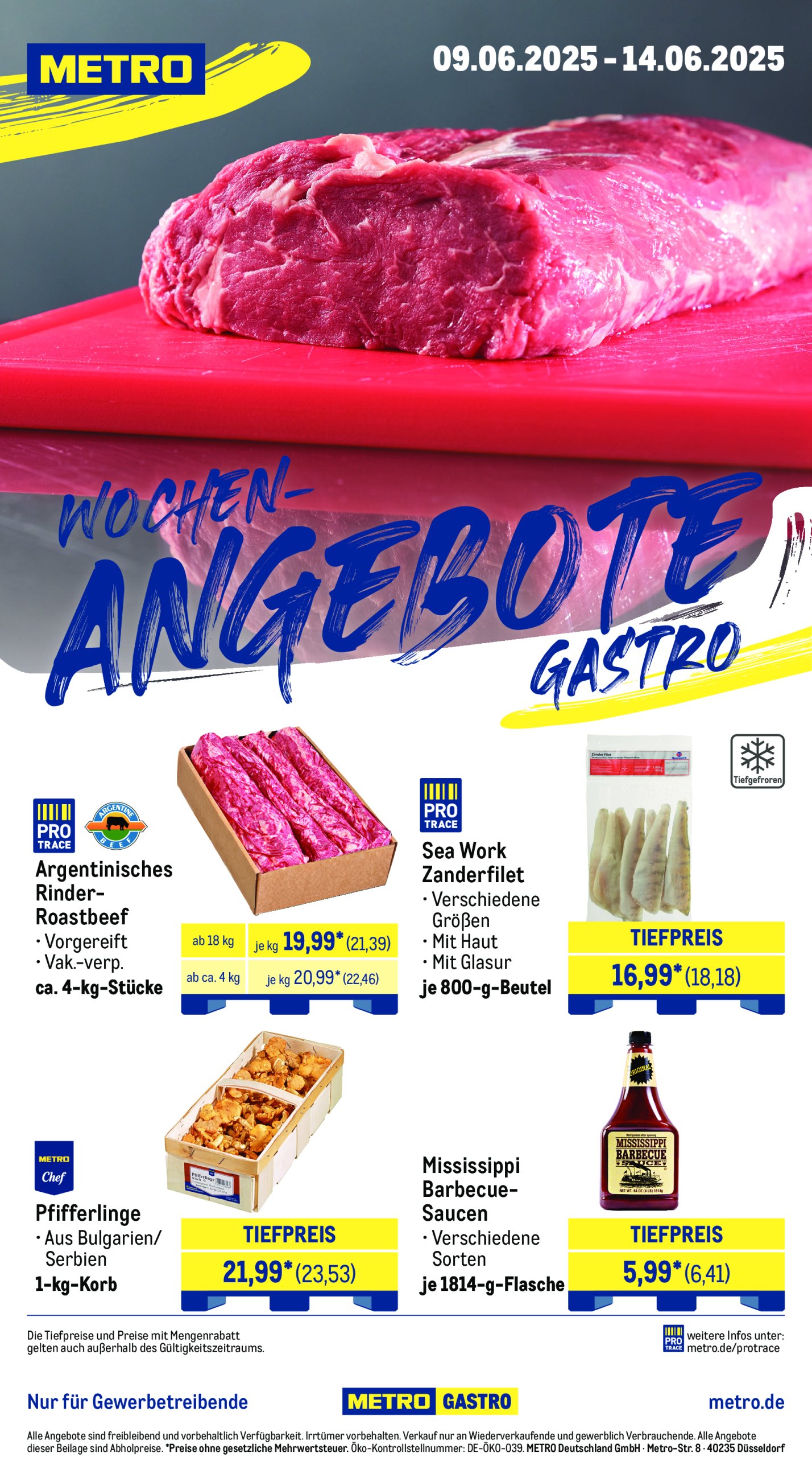 metro - Metro - Wochen-Angebote Gastro-Prospekt gültig vom 09.06. bis 14.06.