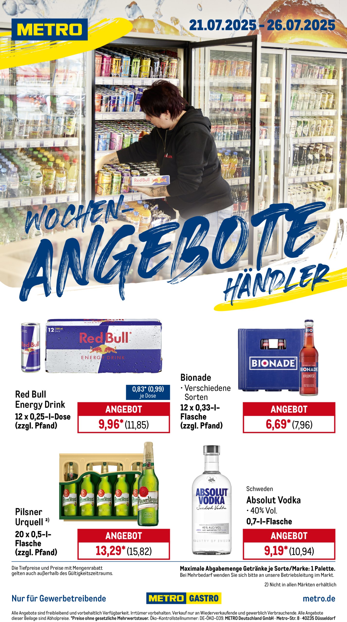 metro - Metro - Wochen-Angebote Händler-Prospekt gültig vom 21.07. bis 26.07. - page: 1