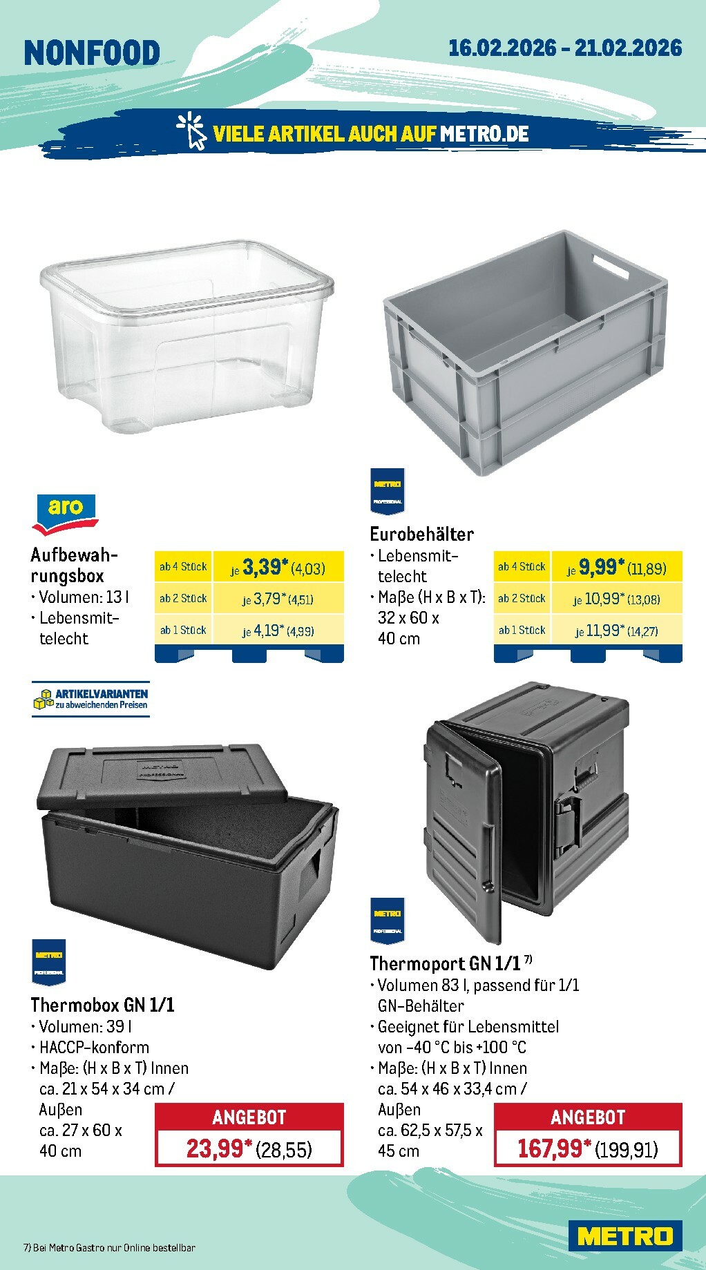 metro - Metro - Wochen-Angebote Gastro-Prospekt gültig vom 16.02.2026 bis 21.02.2026 - page: 21