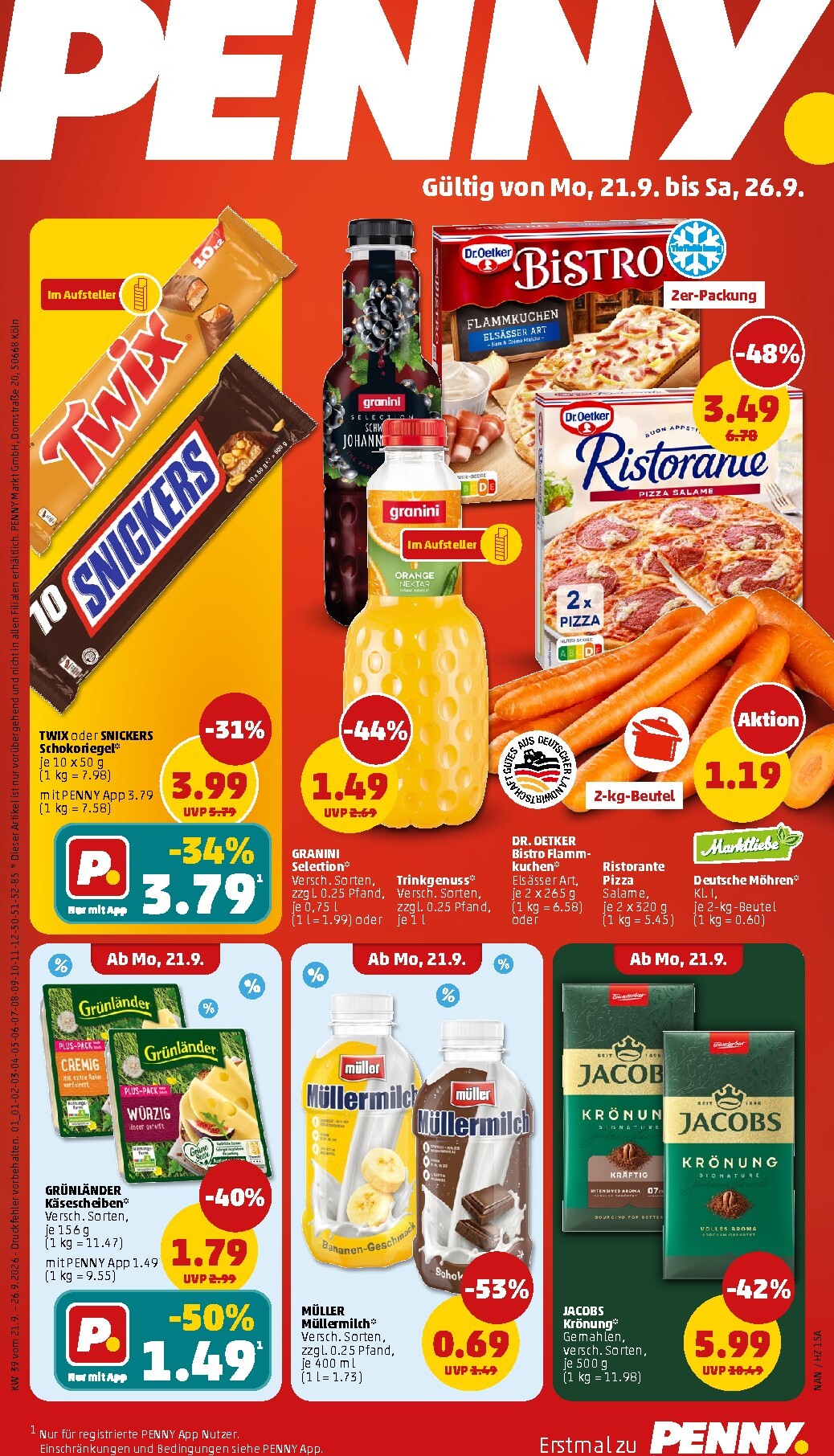 penny - PENNY Prospekt nächste Woche – von Montag 21.09.2026 bis Samstag 26.09.2026 - page: 1