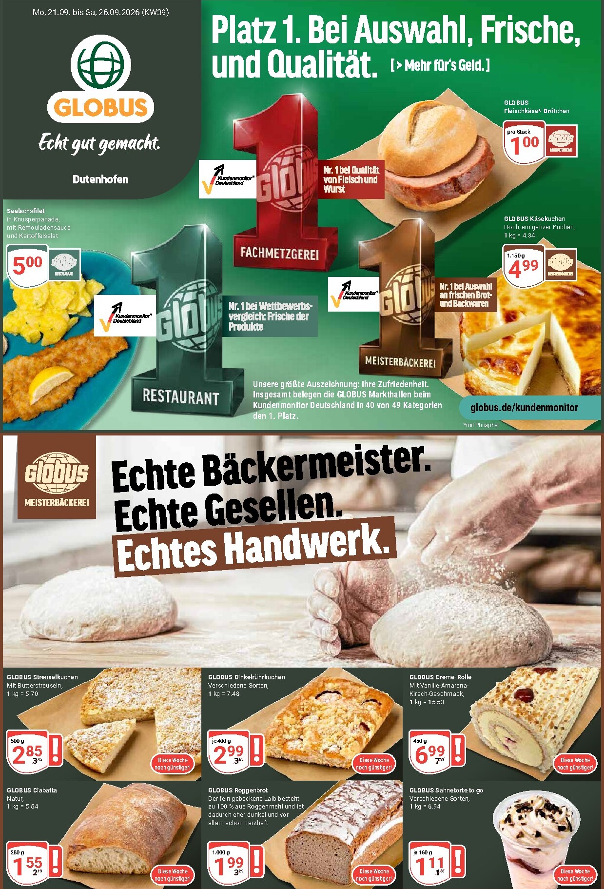 globus - Globus - Dutenhofen Prospekt nächste Woche – von Montag 21.09.2026 bis Samstag 26.09.2026