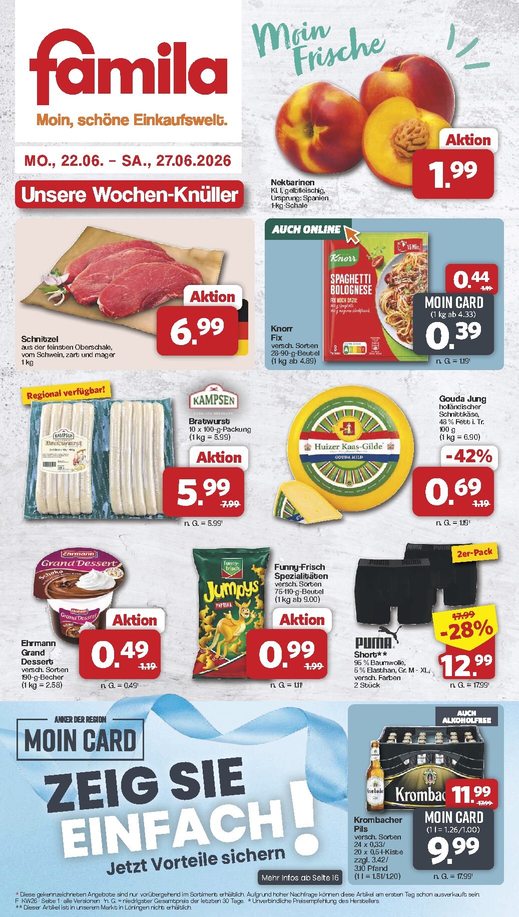 famila-nordwest - Famila Nordwest Prospekt nächste Woche – von Montag 22.06.2026 bis Samstag 27.06.2026 - page: 1