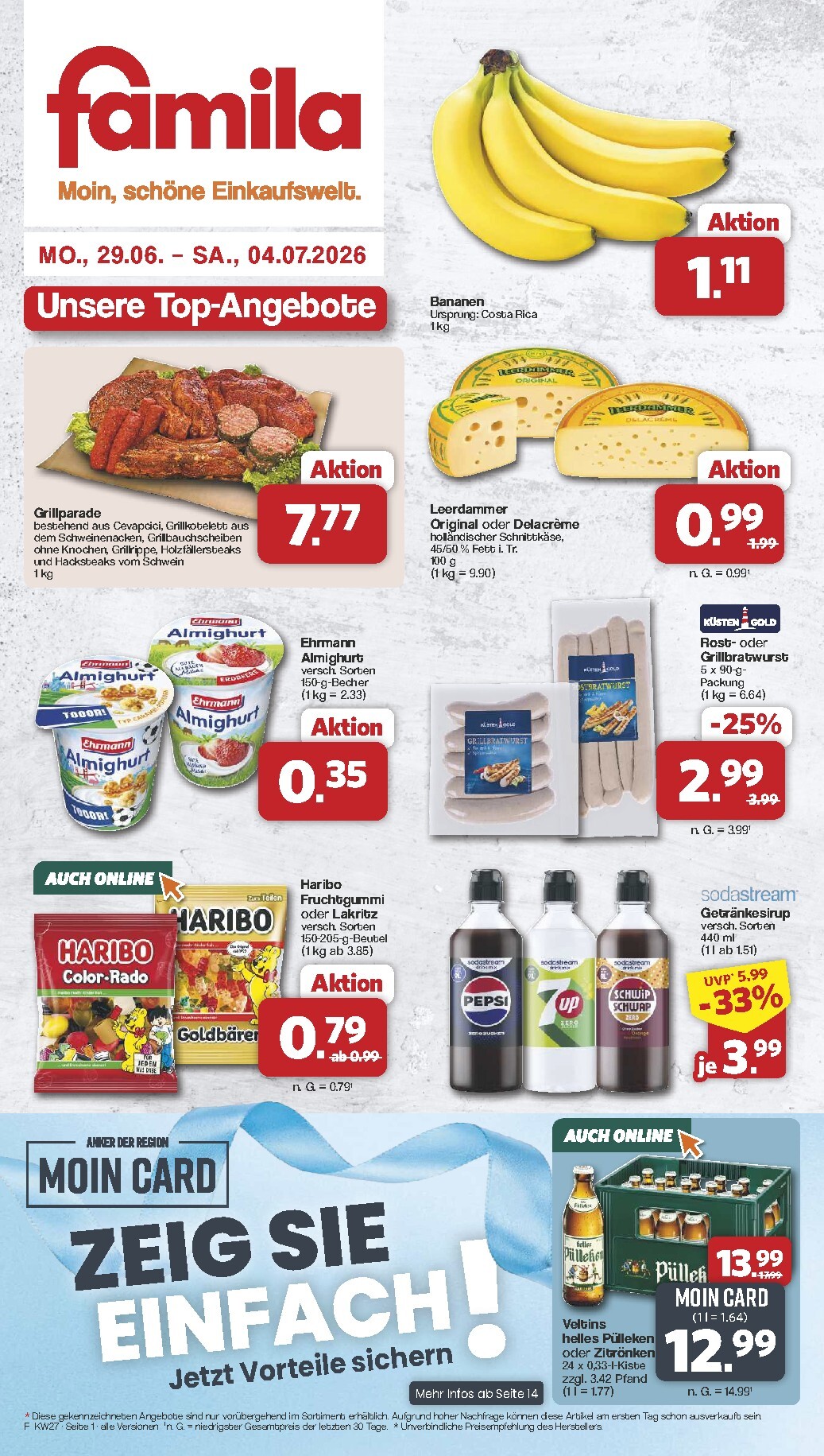 famila-nordwest - Famila Nordwest Prospekt nächste Woche – von Montag 29.06.2026 bis Samstag 04.07.2026