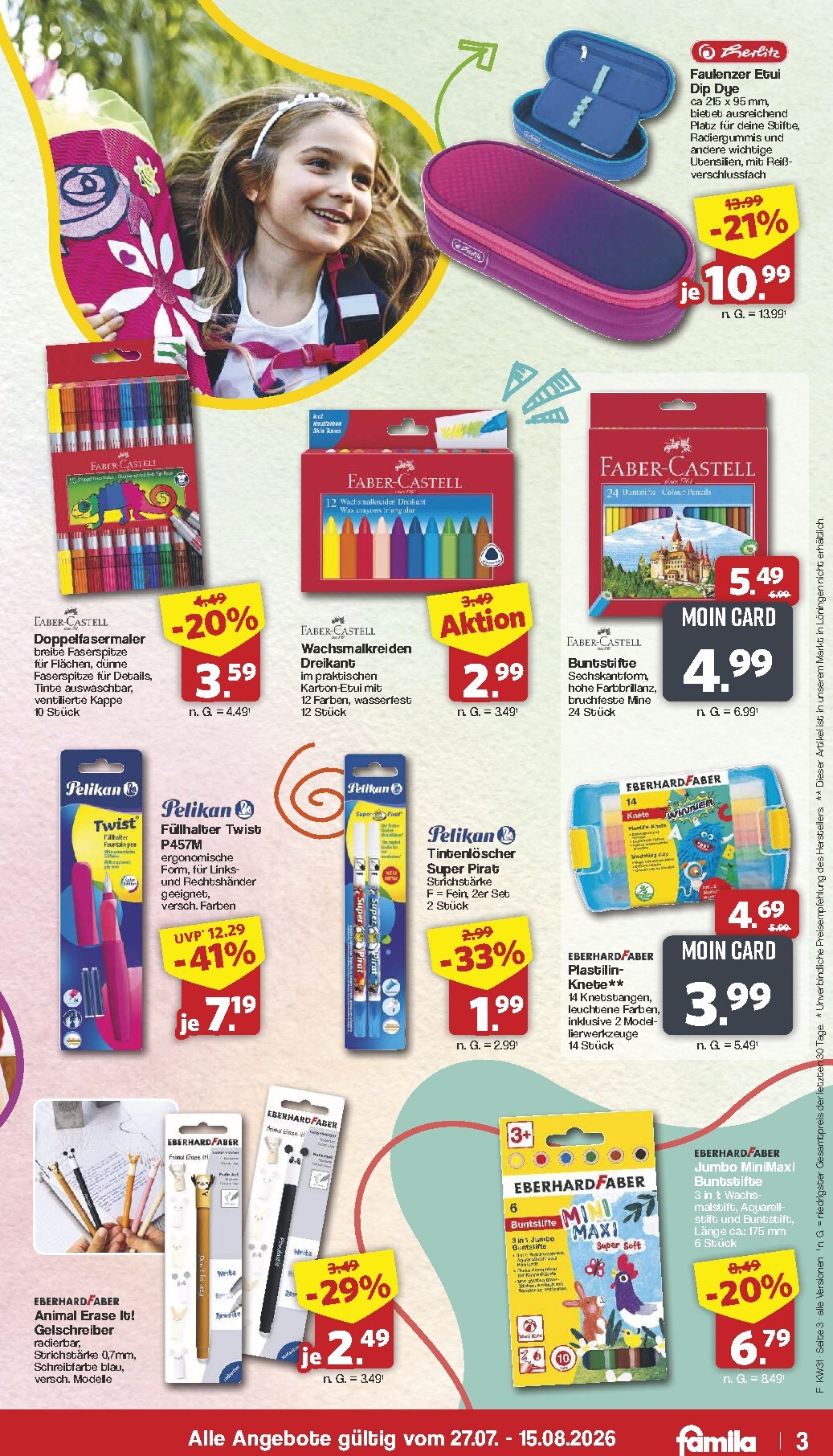 famila-nordwest - Famila Nordwest - Schulanfang Prospekt nächste Woche – von Montag 27.07.2026 bis Samstag 15.08.2026 - page: 3