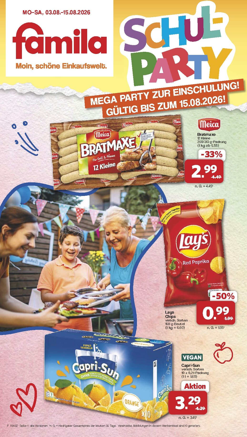 famila-nordwest - Famila Nordwest - Schulparty Prospekt nächste Woche – von Montag 03.08.2026 bis Samstag 15.08.2026