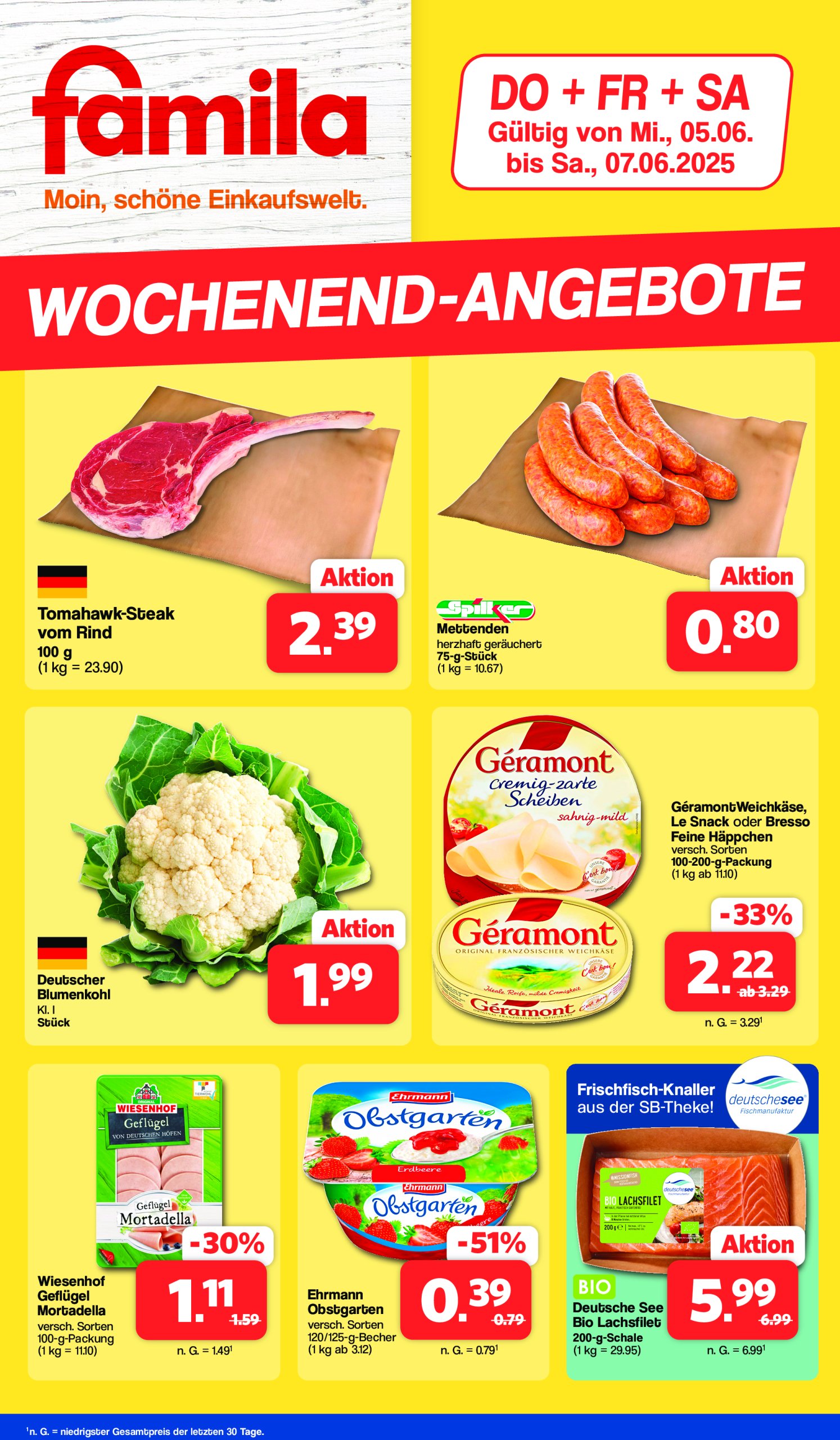 famila-nordwest - Famila Nordwest - Wochenend-Angebote-Prospekt gültig vom 05.06. bis 07.06.