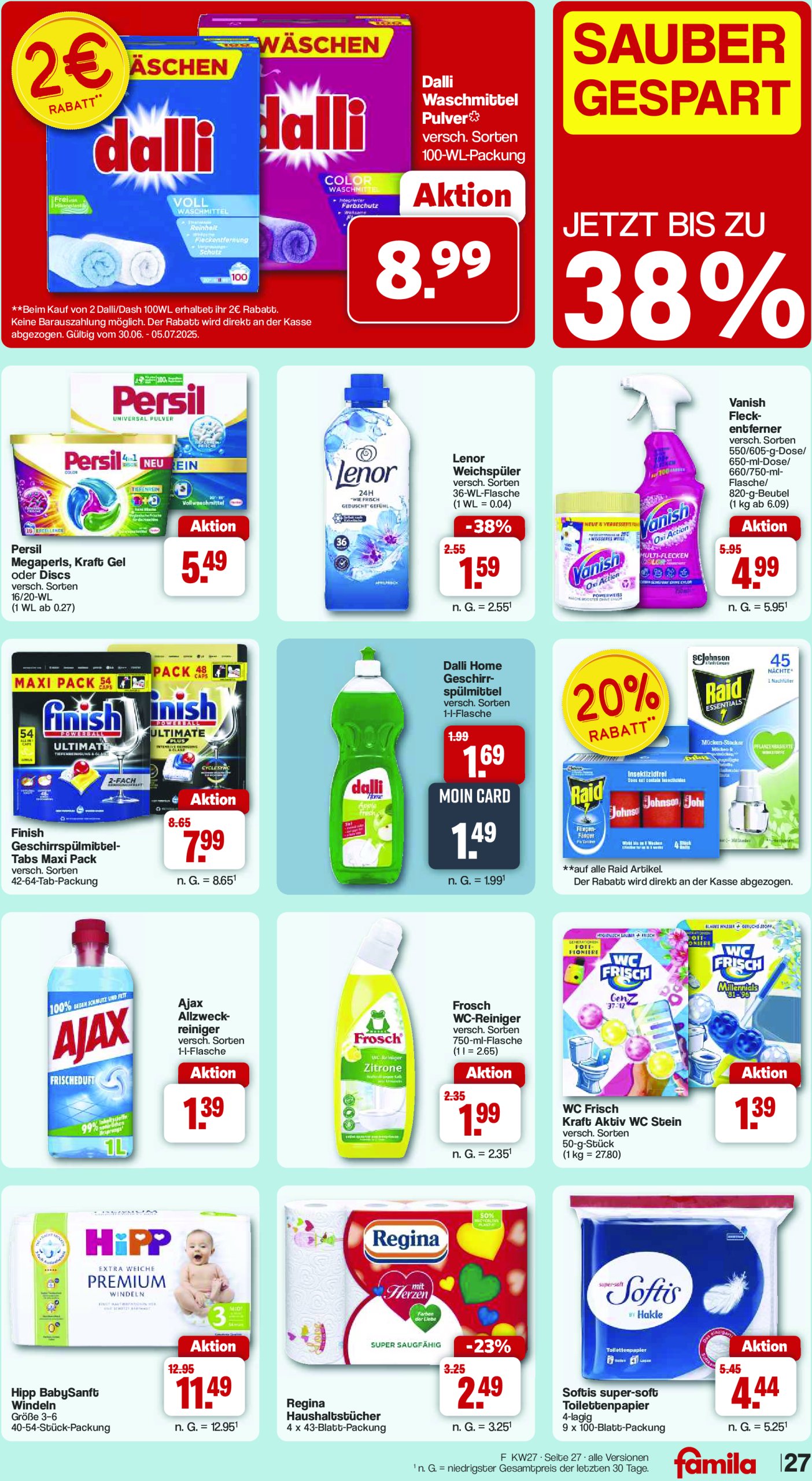 famila-nordwest - Famila Nordwest-Prospekt gültig vom 30.06. bis 05.07. - page: 38 famila-nordwest - Famila Nordwest-Prospekt gültig vom 30.06. bis 05.07. - page: 38