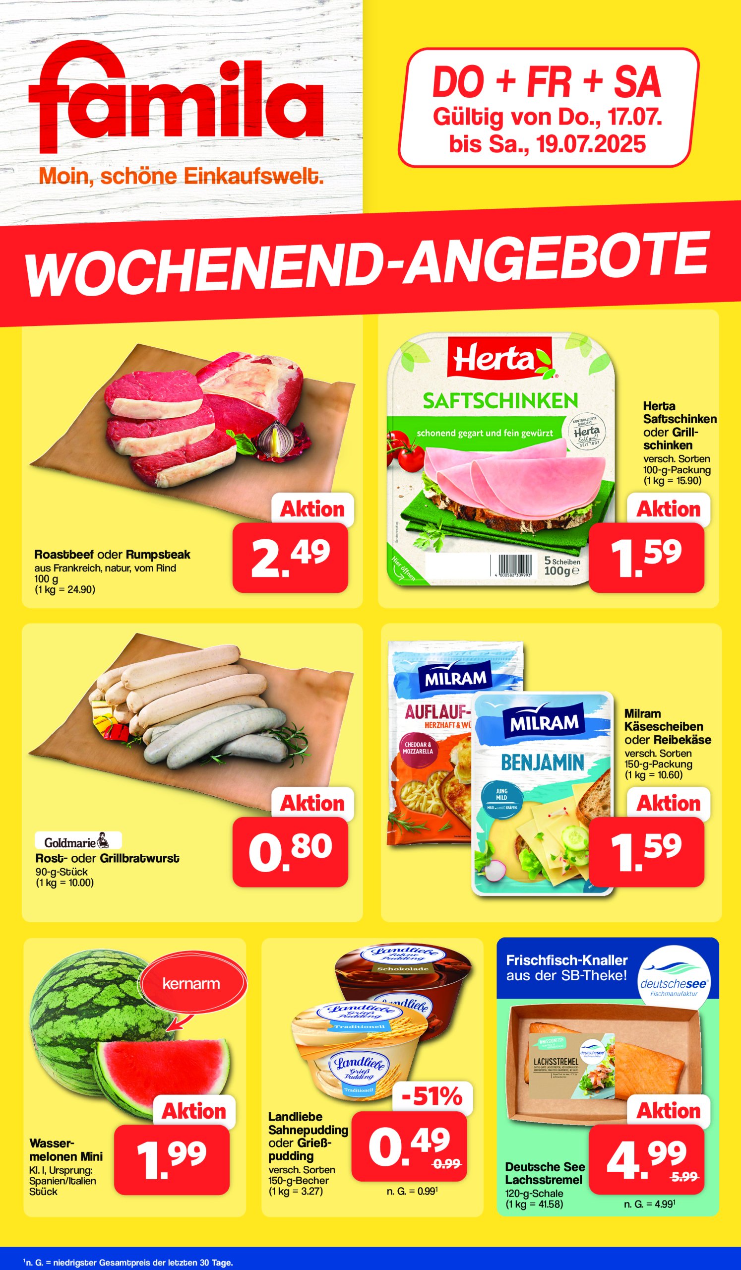 famila-nordwest - Famila Nordwest - Wochenend-Angebote-Prospekt gültig vom 17.07. bis 19.07.
