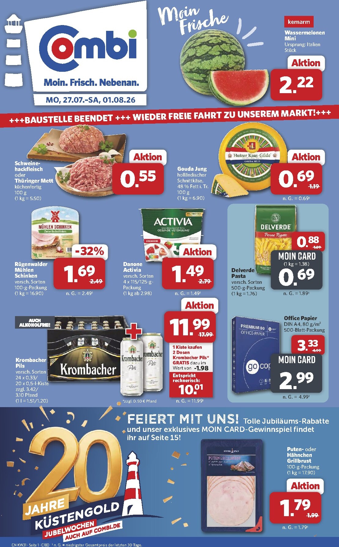 combi - Combi Prospekt nächste Woche – von Montag 27.07.2026 bis Samstag 01.08.2026