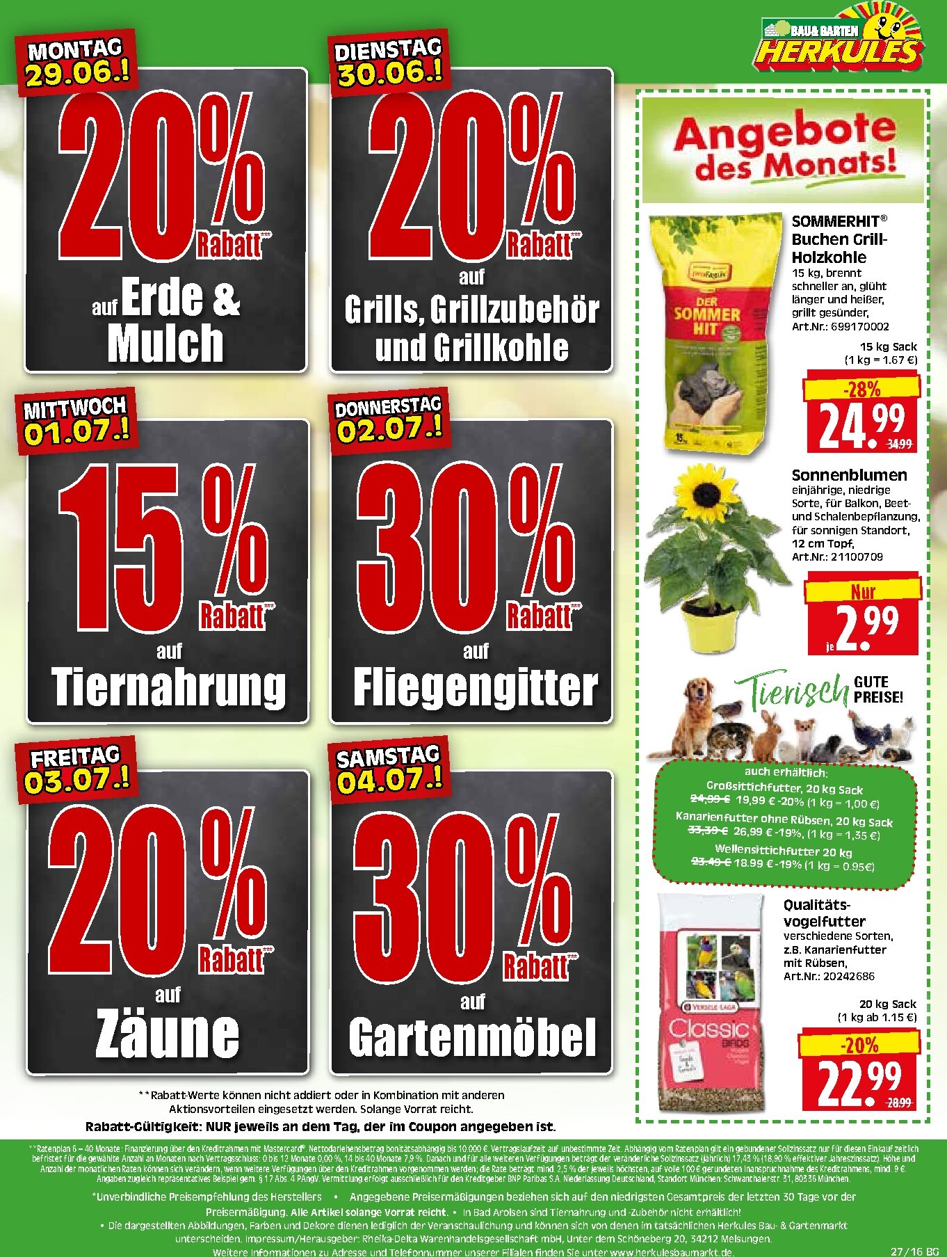 herkules - Herkules - Bau & Garten Prospekt nächste Woche – von Montag 29.06.2026 bis Samstag 04.07.2026 - page: 16