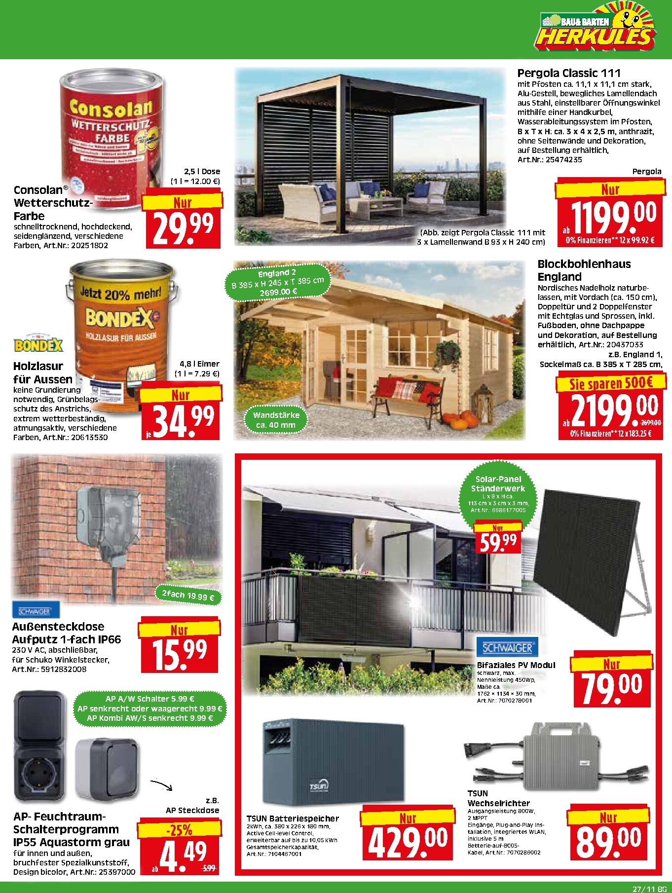 herkules - Herkules - Bau & Garten Prospekt nächste Woche – von Montag 29.06.2026 bis Samstag 04.07.2026 - page: 11