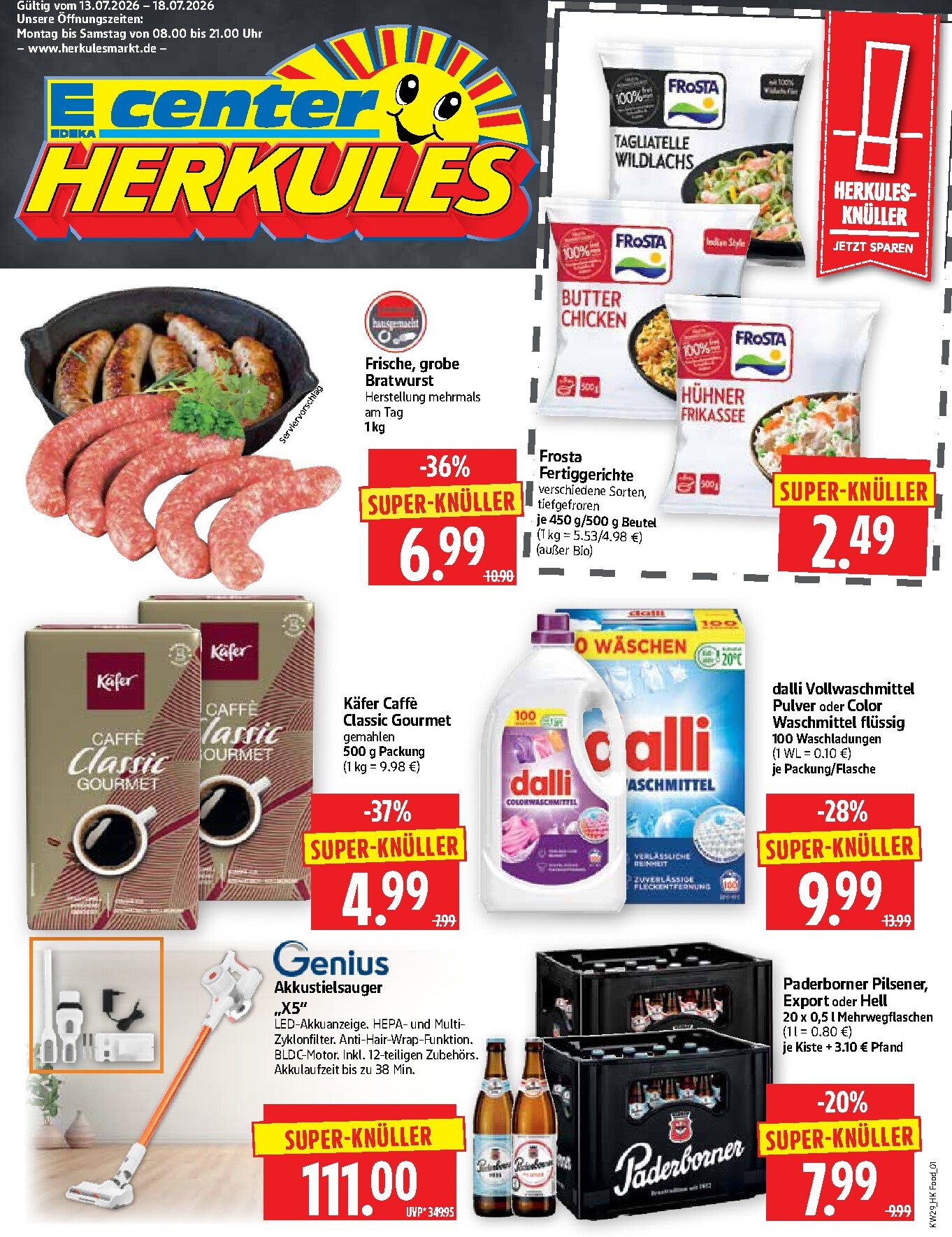 herkules - Herkules - Lebensmittel Prospekt nächste Woche – von Montag 13.07.2026 bis Samstag 18.07.2026