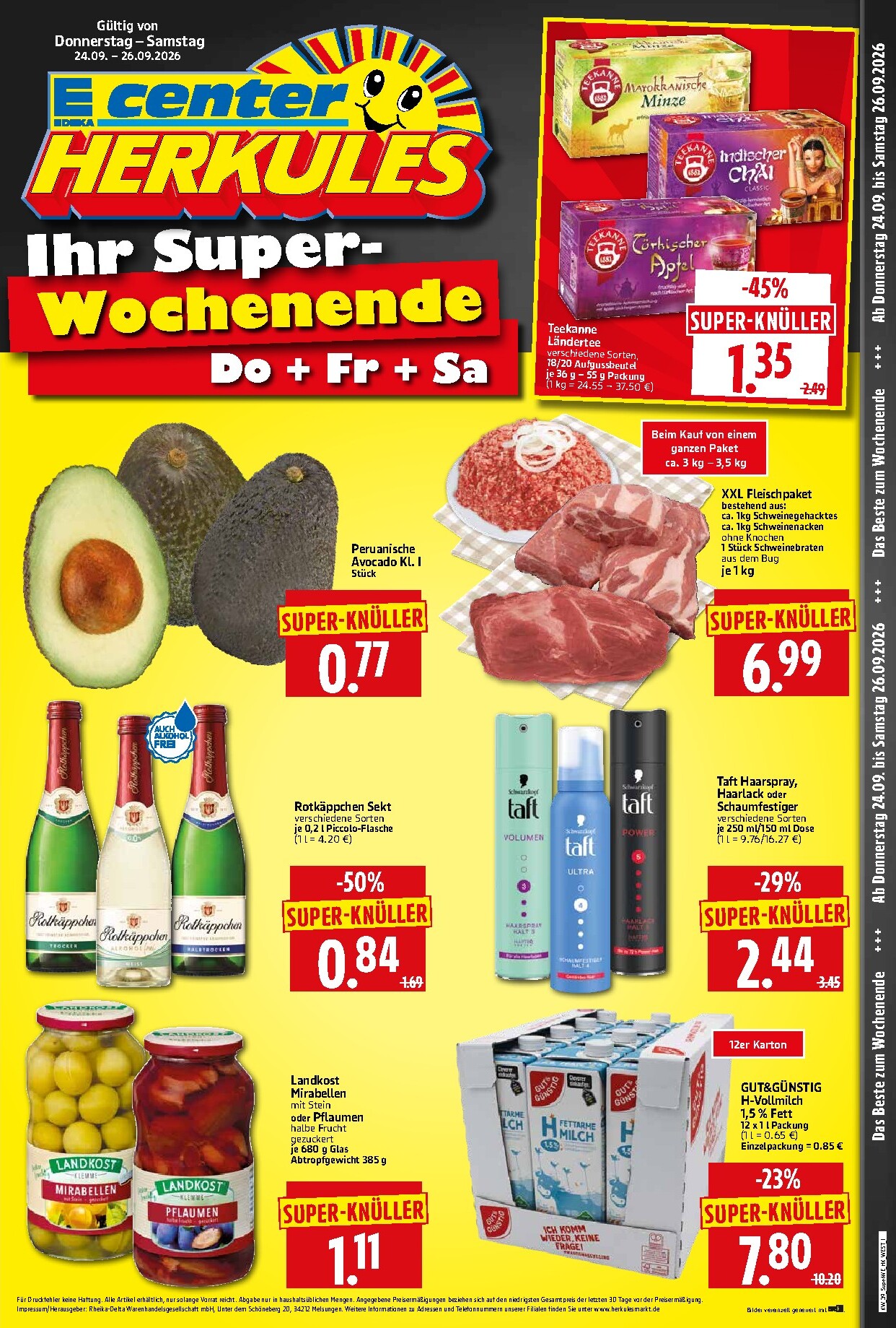 herkules - Herkules - Wochenende Prospekt nächste Woche – von Donnerstag 24.09.2026 bis Samstag 26.09.2026 - page: 1