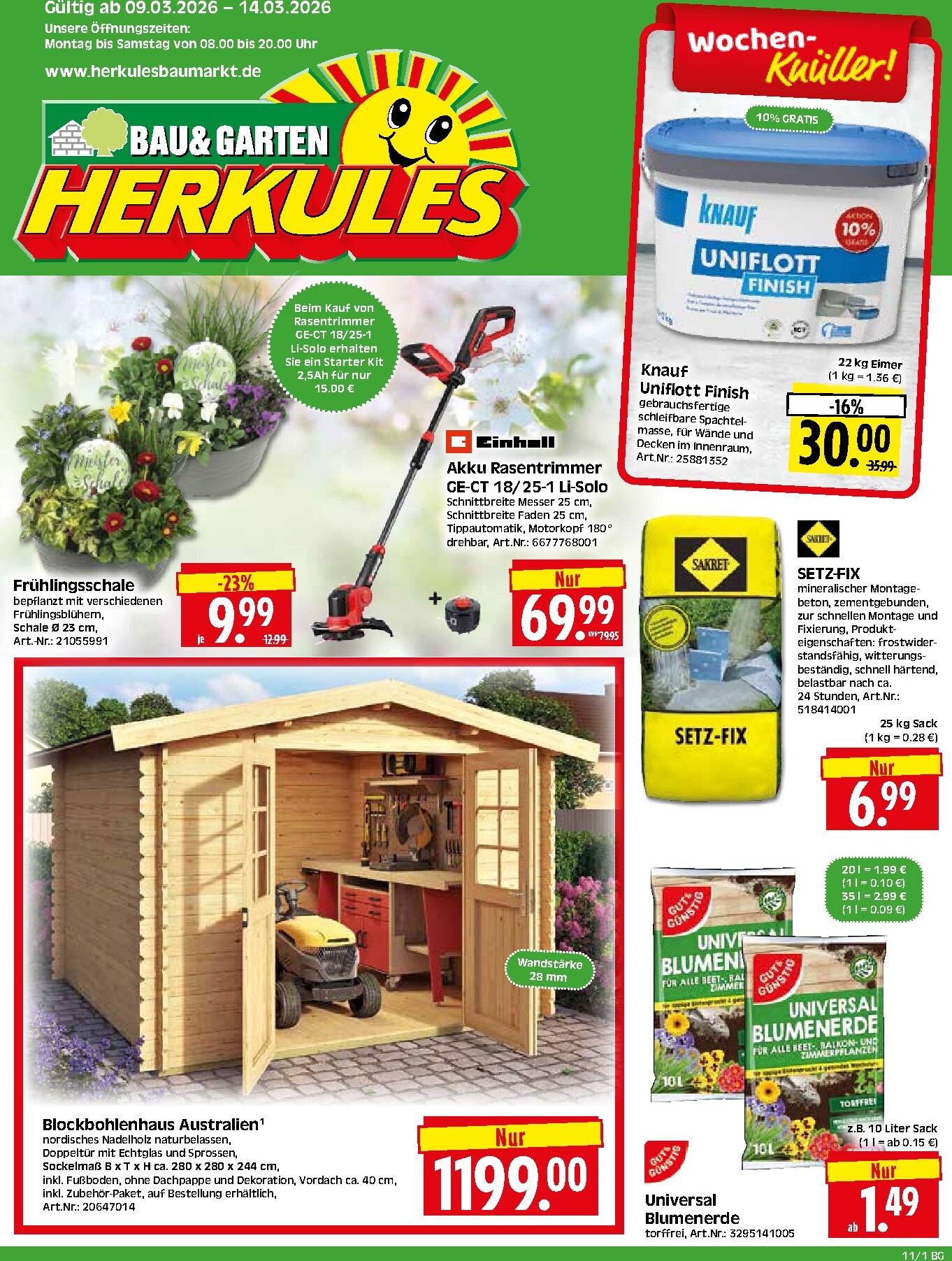 herkules - Herkules - Bau & Garten-Prospekt gültig vom 09.03.2026 bis 14.03.2026