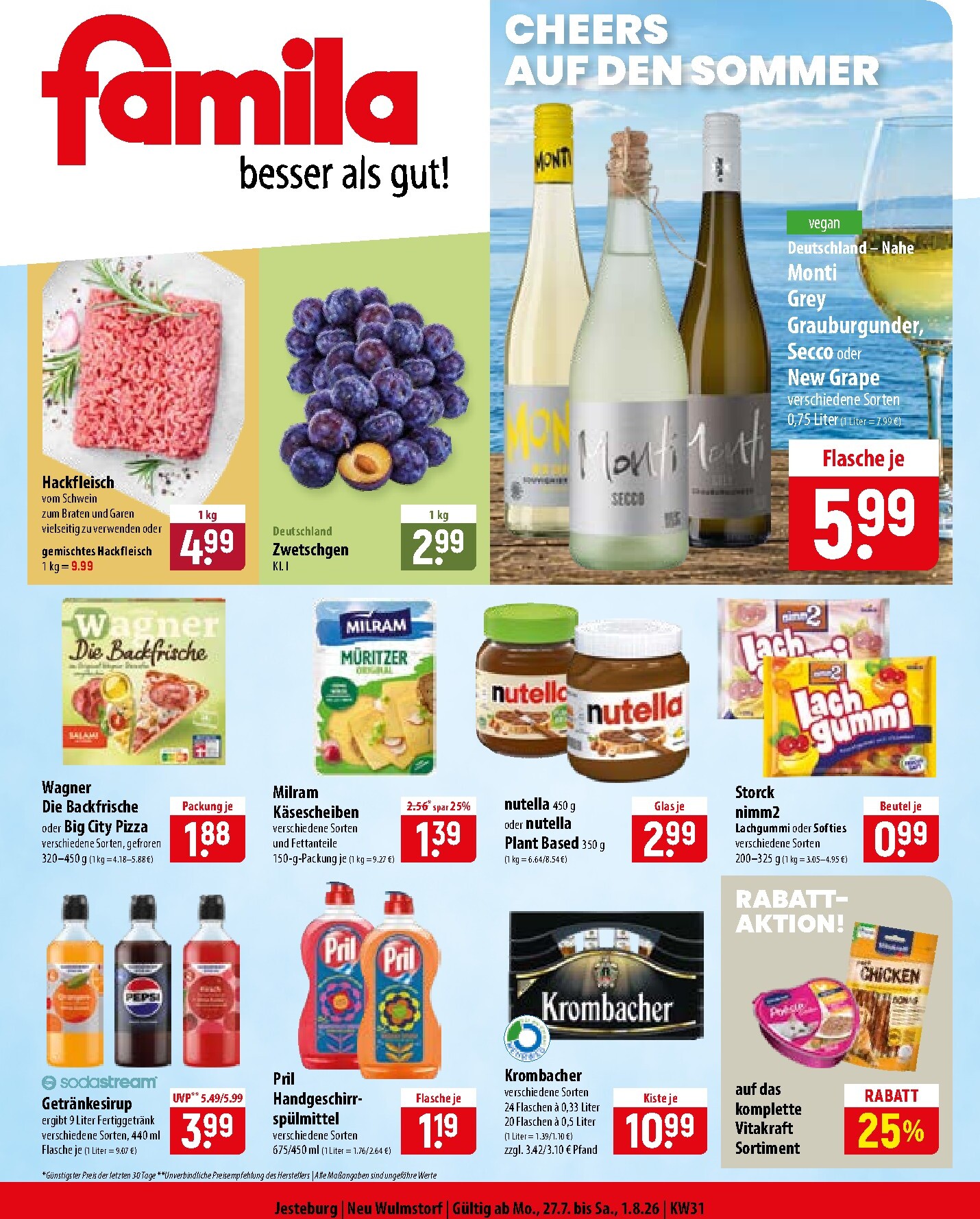 famila-nordost - Famila Nordost Prospekt nächste Woche – von Montag 27.07.2026 bis Samstag 01.08.2026 - page: 1