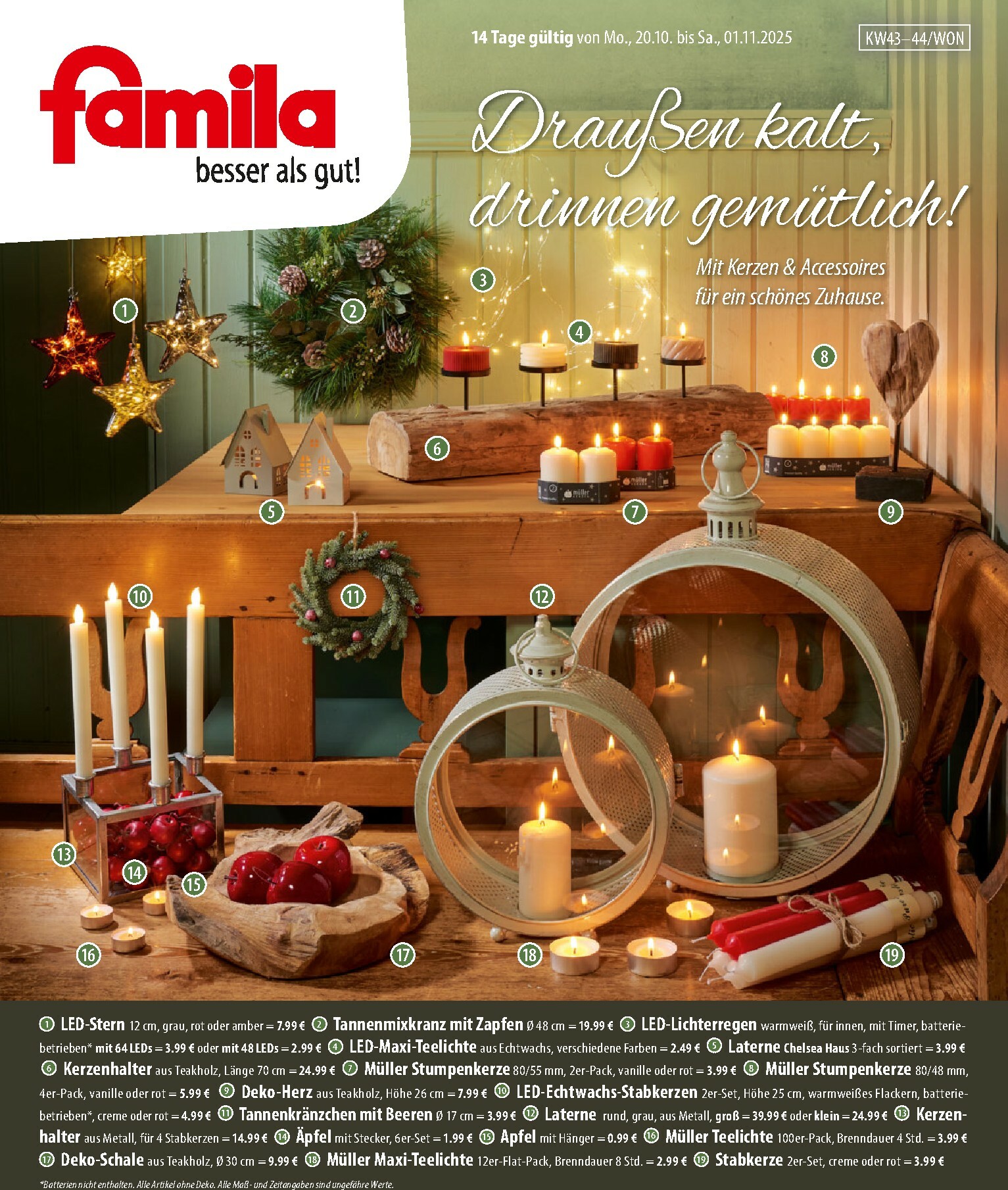 famila-nordost - Famila Nordost - Draussen kalt, drinnen gemütlich-Prospekt gültig vom 20.10. bis 01.11.