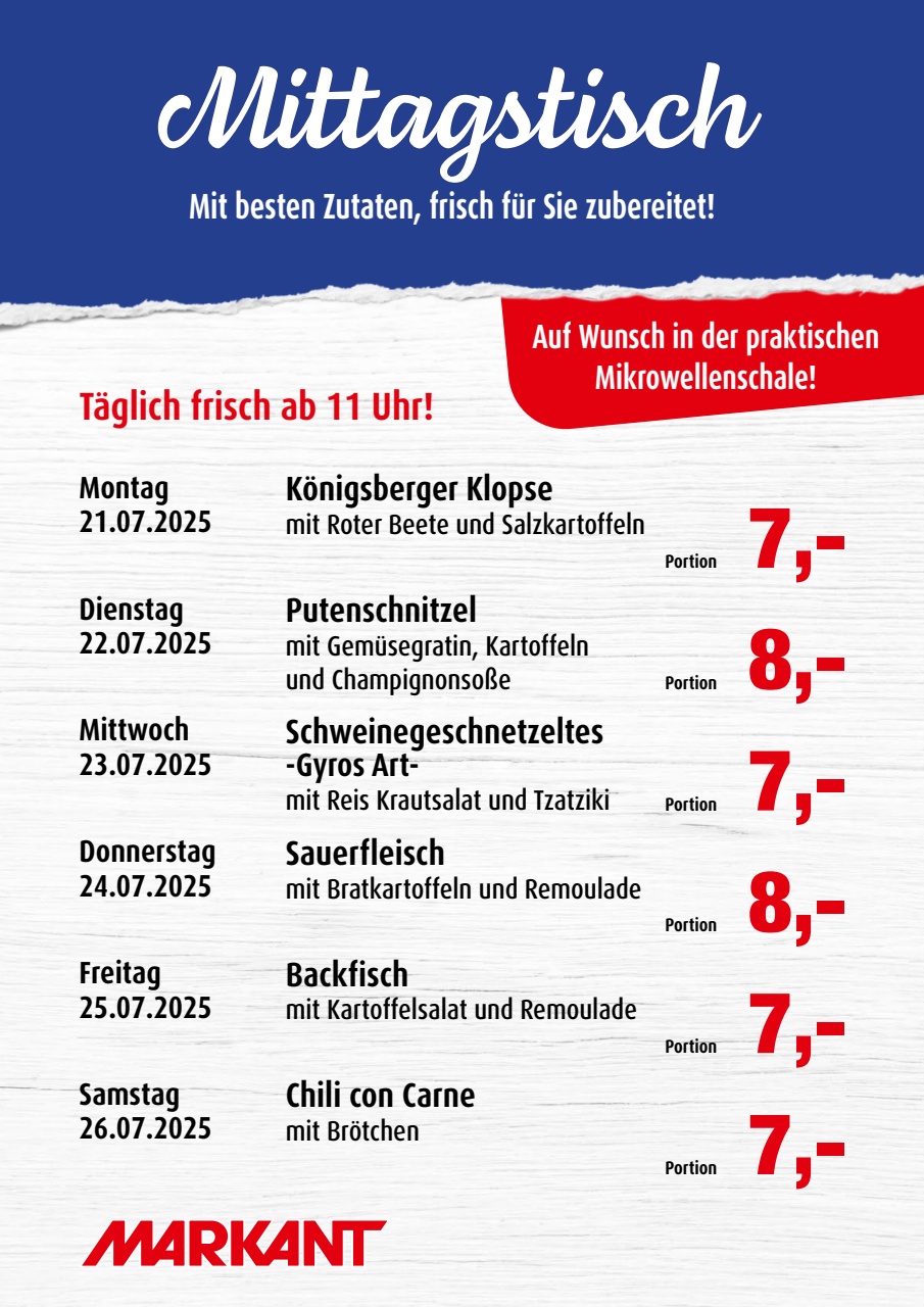 markant-freu-dich-drauf - Markant Freu Dich Drauf - Mittagstisch-Prospekt gültig vom 21.07. bis 26.07. - page: 1