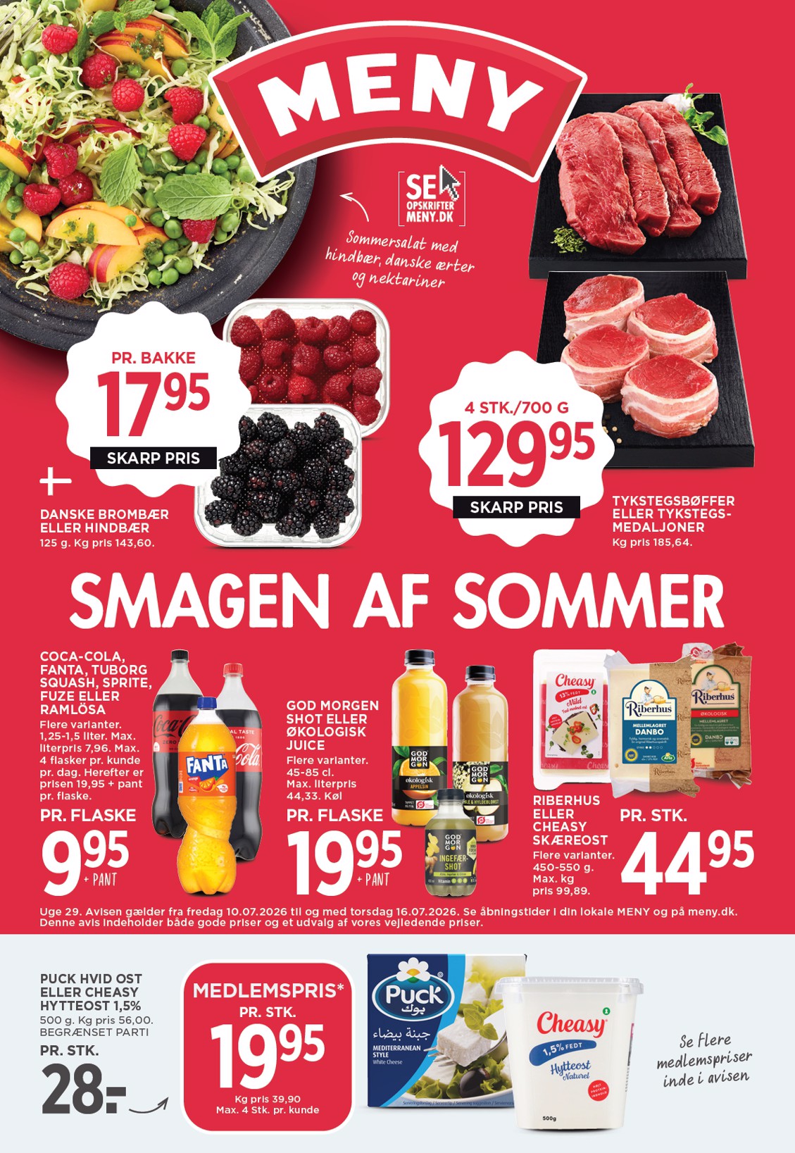 meny - Meny tilbudsavis for næste uge fra fredag, 10.07.2026 til torsdag, 16.07.2026