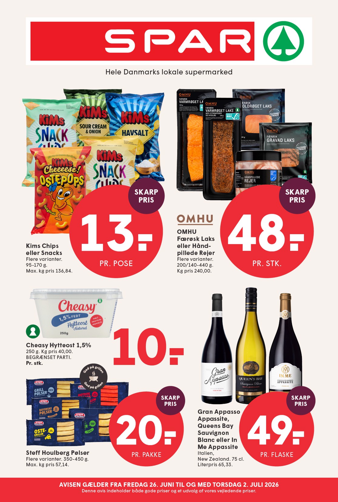 spar - Spar tilbudsavis for næste uge fra fredag, 26.06.2026 til torsdag, 02.07.2026