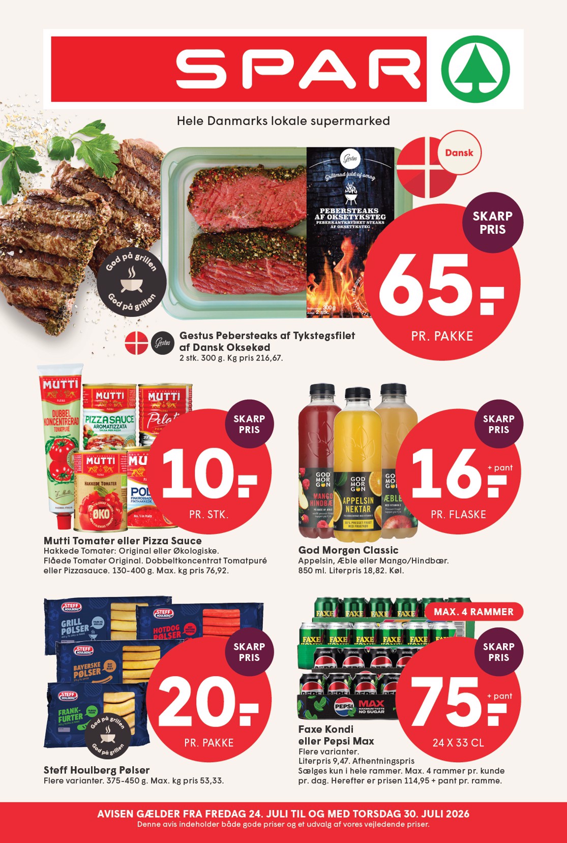 spar - Spar tilbudsavis for næste uge fra fredag, 24.07.2026 til torsdag, 30.07.2026