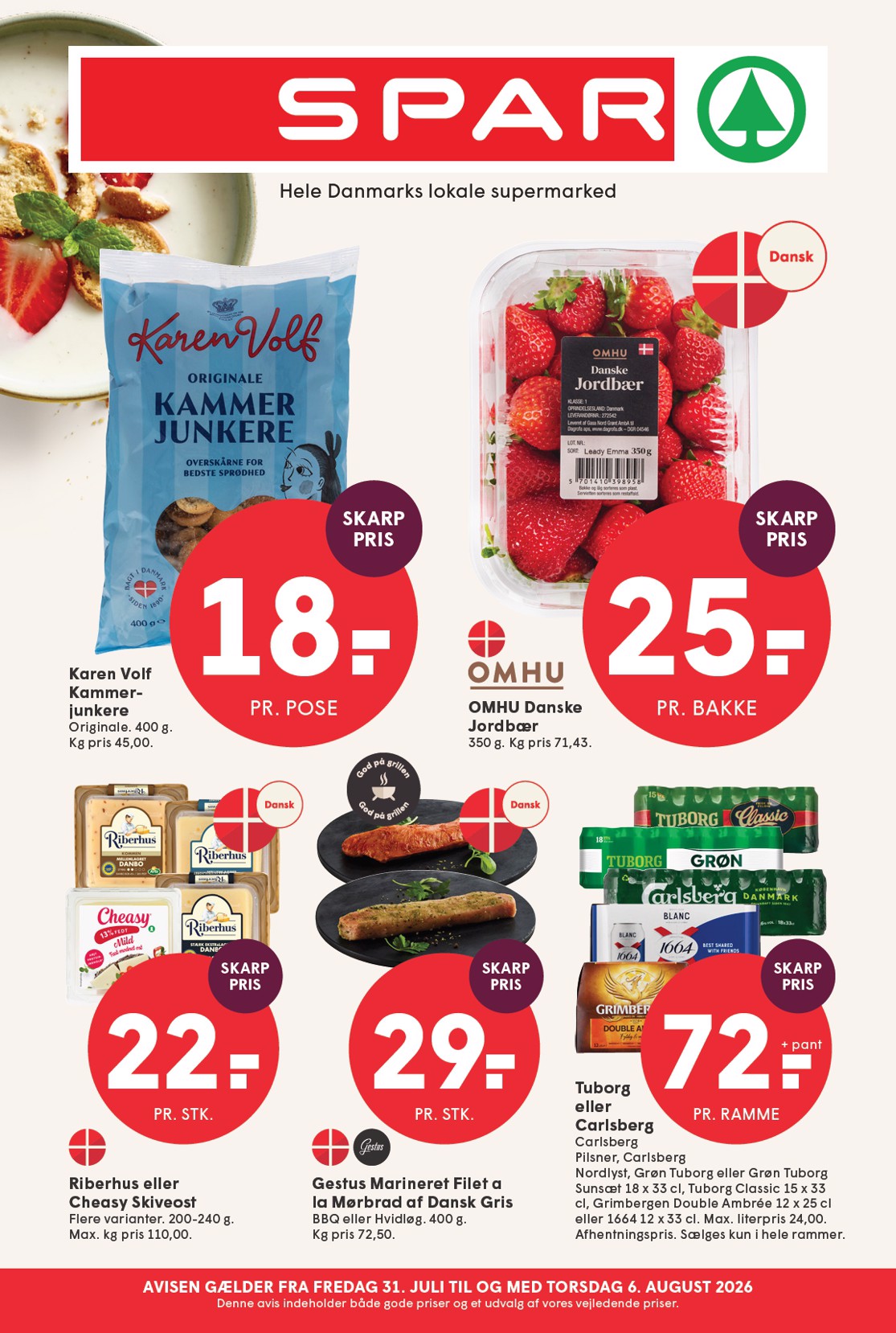 spar - Spar tilbudsavis for næste uge fra fredag, 31.07.2026 til torsdag, 06.08.2026 - page: 1