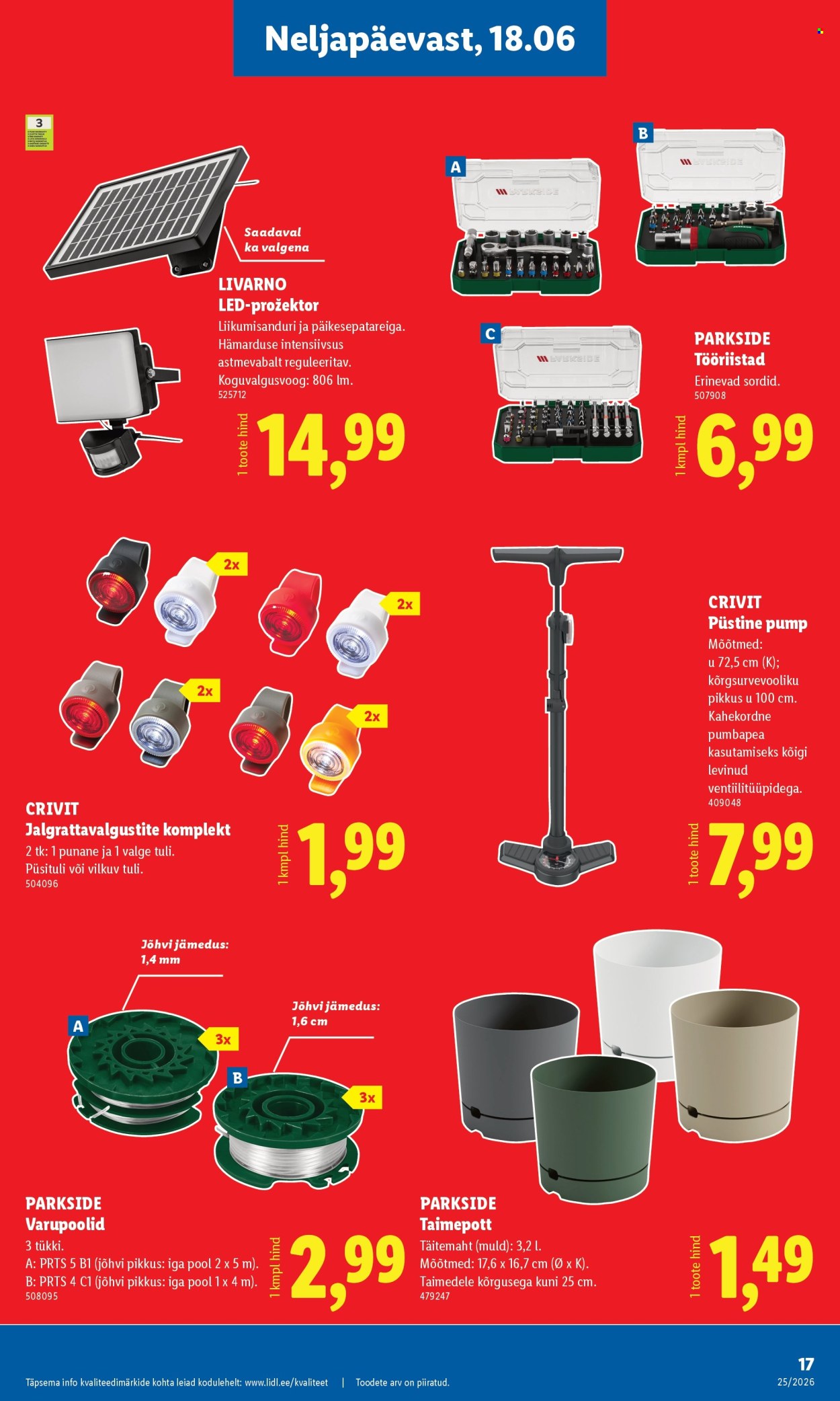 lidl - Lidl kliendileht - Tööstuskaupade pakkumised (15.06 - 21.06.2026) - page: 17