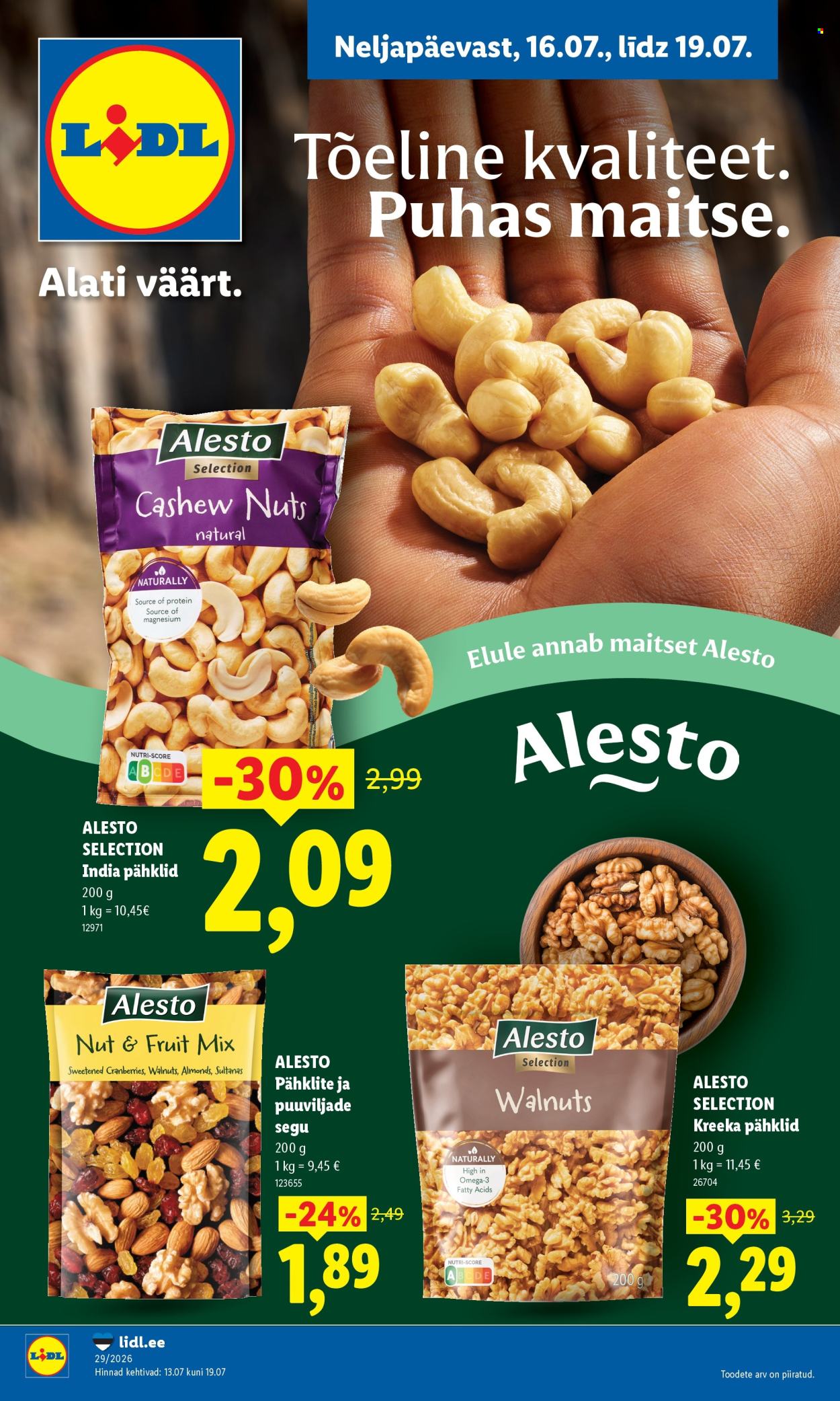 lidl - Lidl kliendileht - Tõeline kvaliteet. Puhas maitse. (16.07 - 19.07.2026)