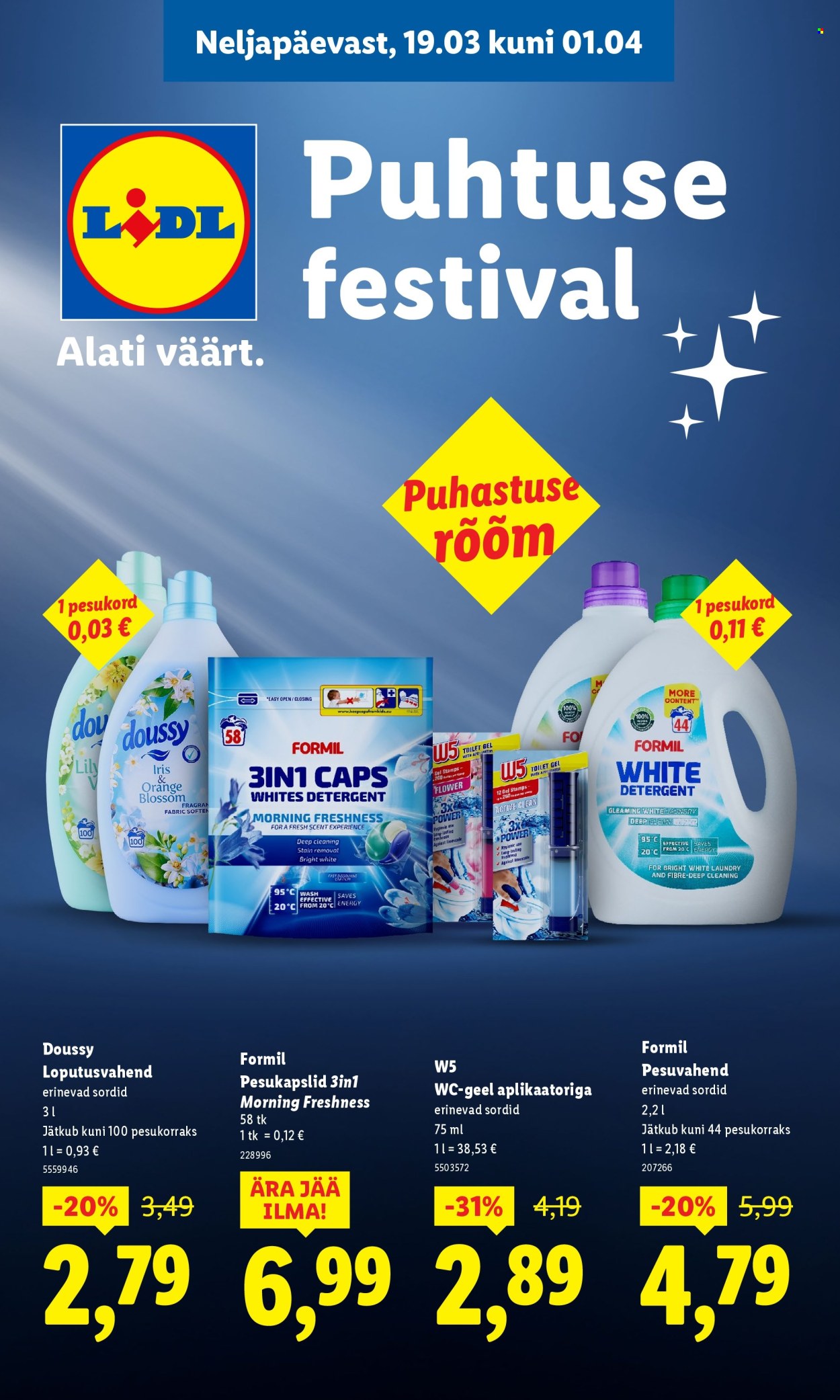 lidl - Lidl kliendileht - Puhtuse festival (19.03 - 1.04.2026)