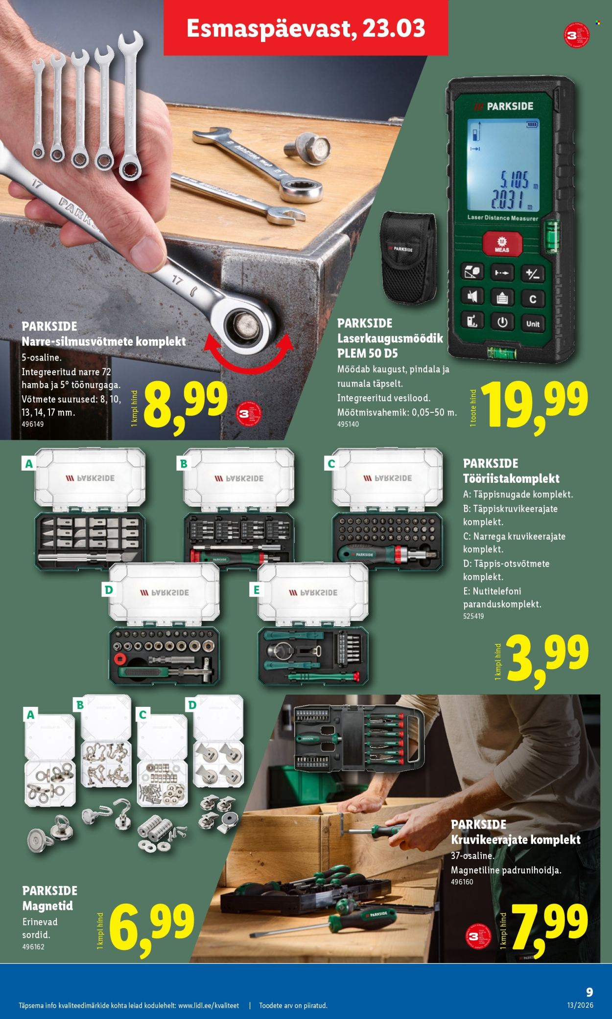 lidl - Lidl kliendileht - Tööstuskaupade pakkumised (23.03 - 29.03.2026) - page: 9