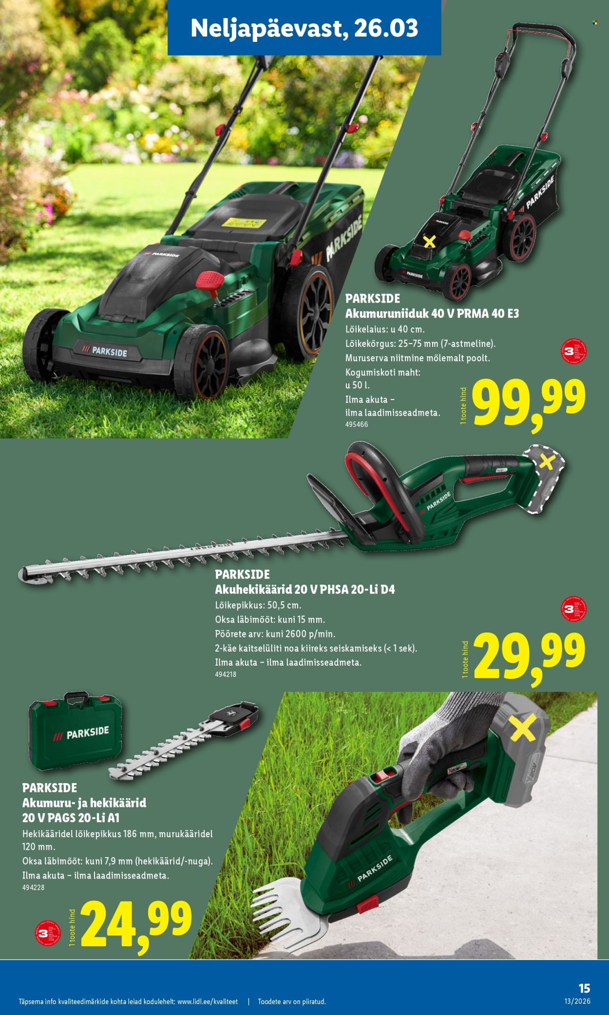 lidl - Lidl kliendileht - Tööstuskaupade pakkumised (23.03 - 29.03.2026) - page: 15