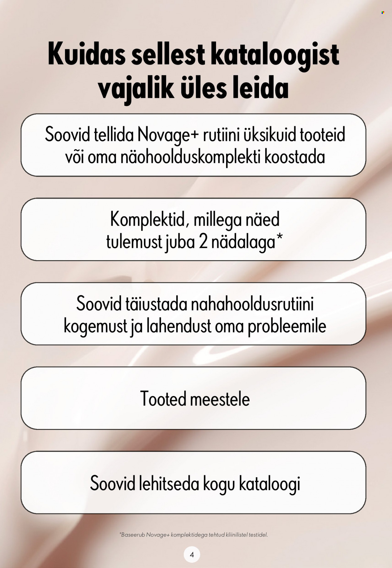 oriflame - Oriflame kliendileht - Novage+ tutvustus - page: 4