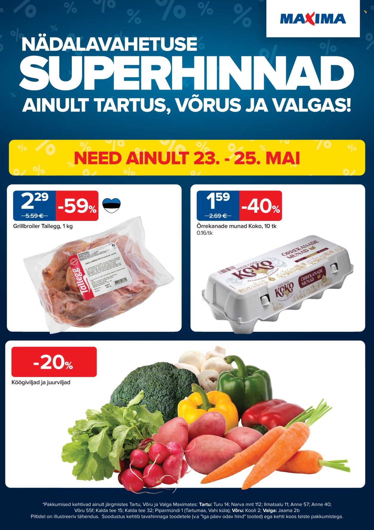 maxima - Maxima kliendileht - Tartu, Võru, Valga ERIPAKKUMISED (23.05 - 1.06.2025)