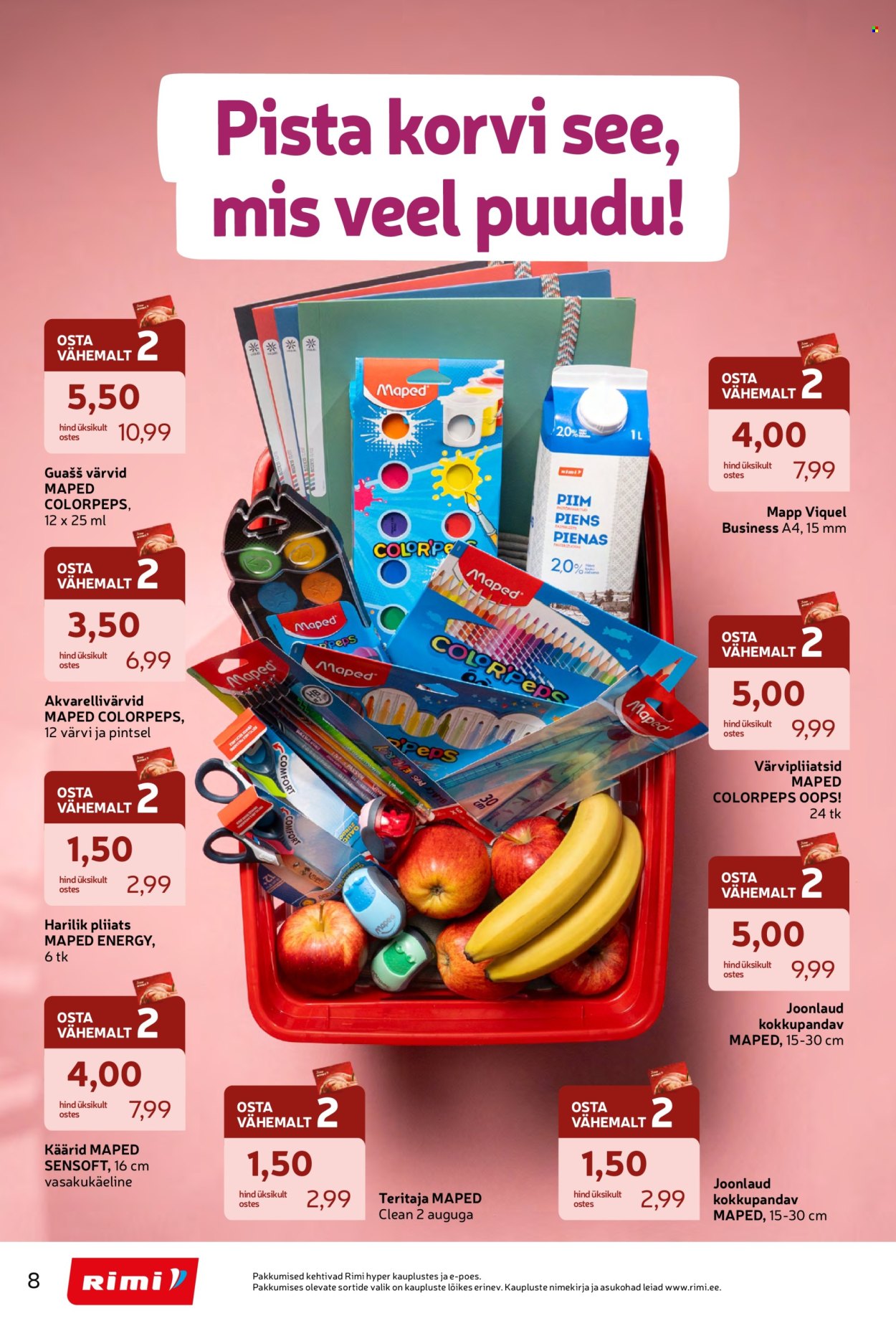 rimi - Rimi kliendileht - Tagasi kooli! (28.07 - 7.09.2026) - page: 8