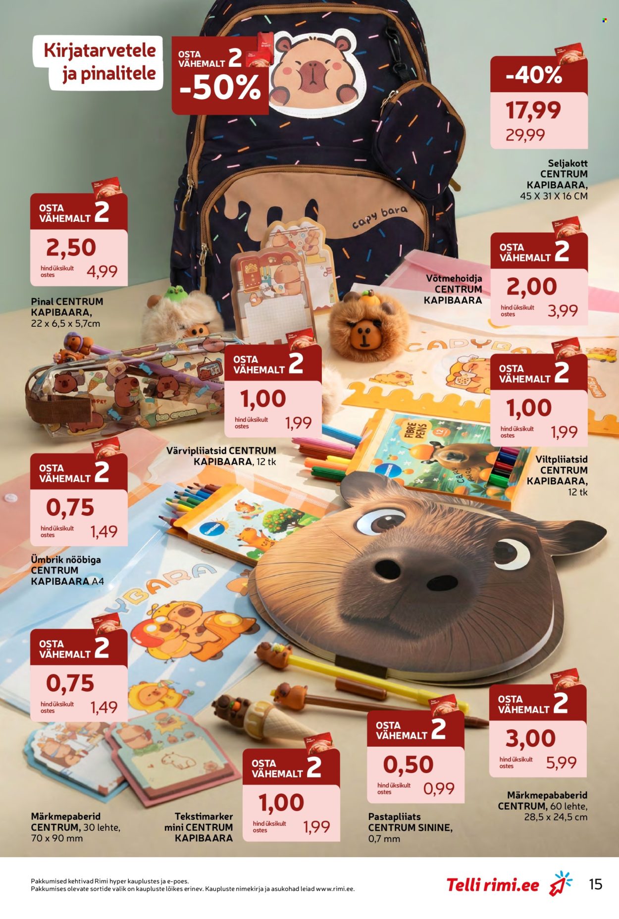 rimi - Rimi kliendileht - Tagasi kooli! (28.07 - 7.09.2026) - page: 15