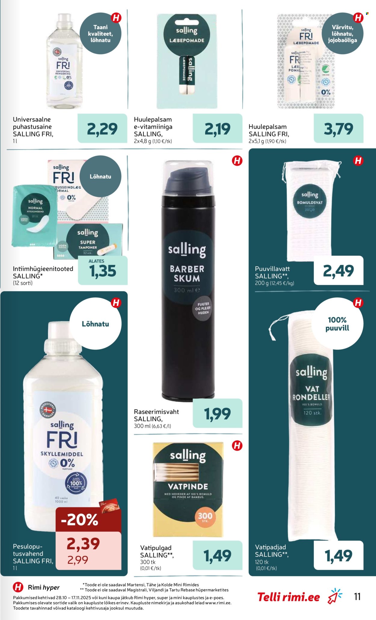 rimi - Rimi kliendileht - Sallingu tootekataloog – uus nimi igapäevaste toodete valikus (28.10 - 17.11.2025) - page: 11
