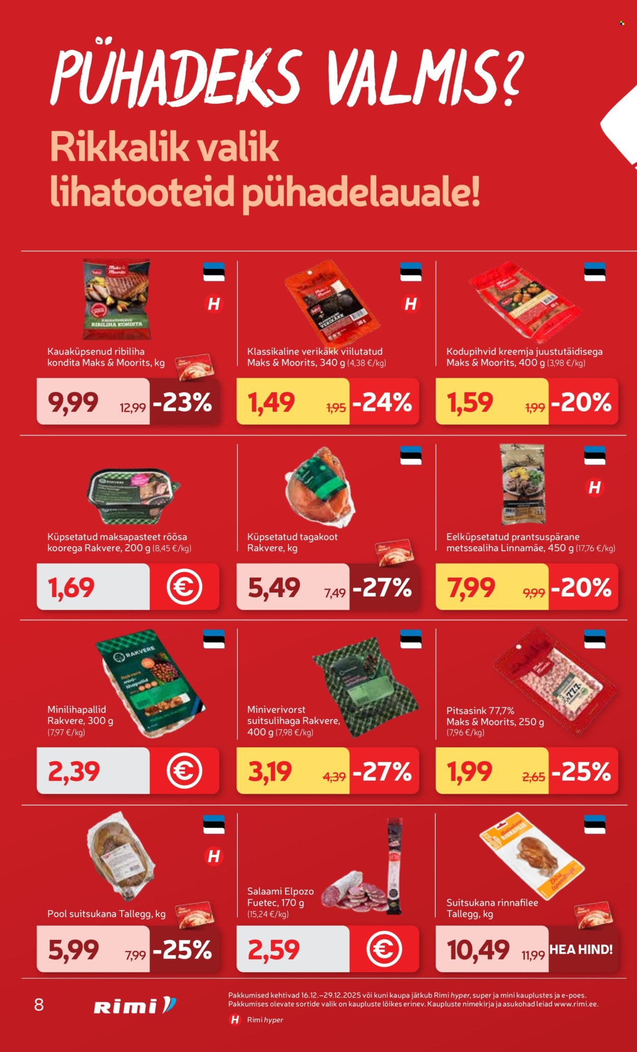 rimi - Rimi kliendileht - Kliendileht (16.12 - 29.12.2025) - page: 8