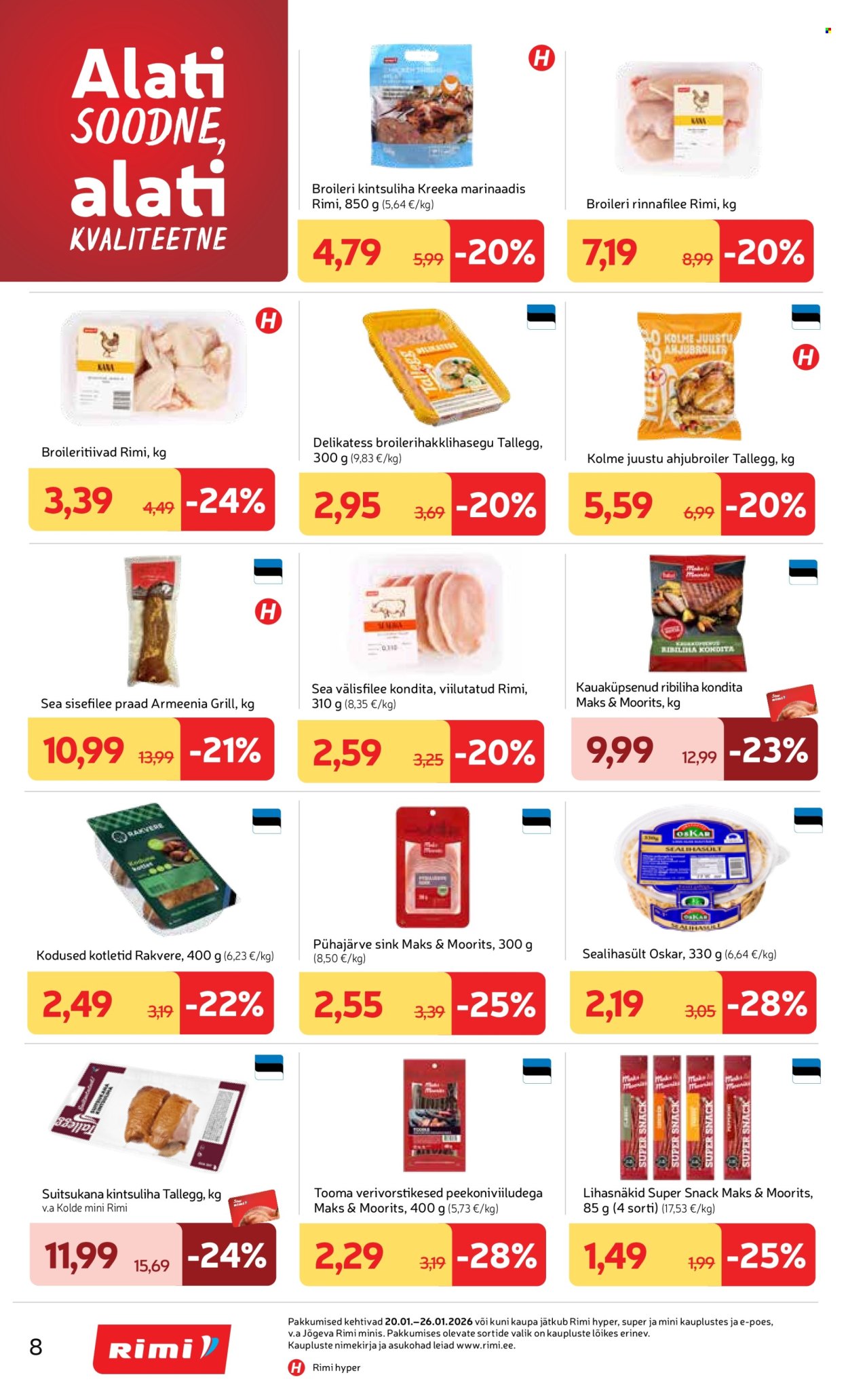 rimi - Rimi kliendileht - Kliendileht (20.01 - 26.01.2026) - page: 8
