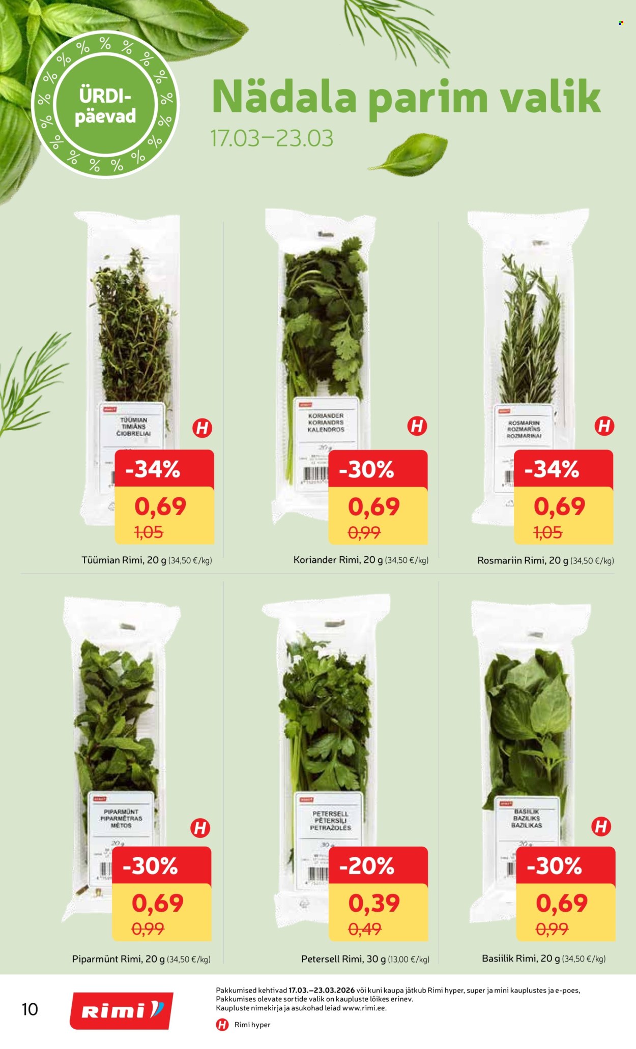 rimi - Rimi kliendileht - Kliendileht (17.03 - 23.03.2026) - page: 10