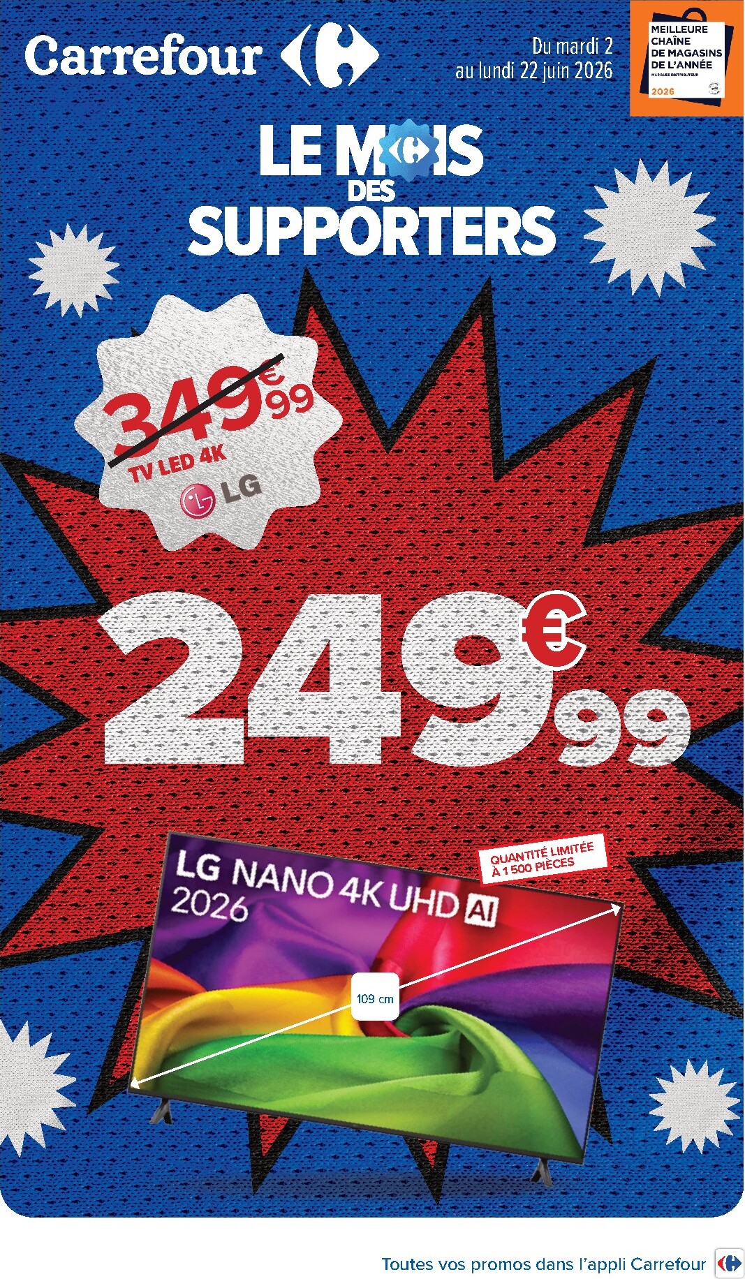 carrefour - Current Carrefour - Le Mois Des Supporters leaflet valid from du mardi 02/06/2026 to du lundi 22/06/2026